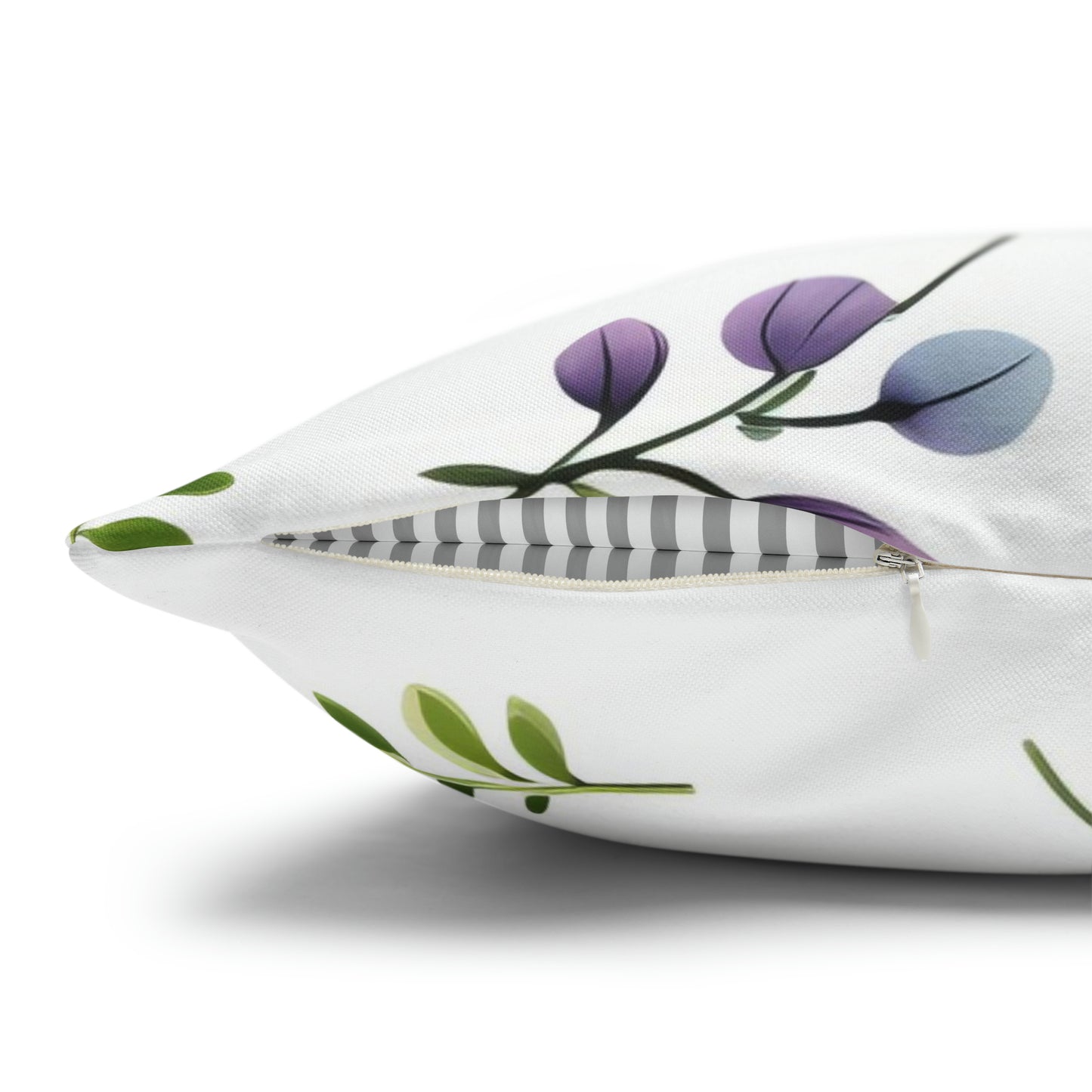 Dainty Purple Wildflowers Square Pillow Case