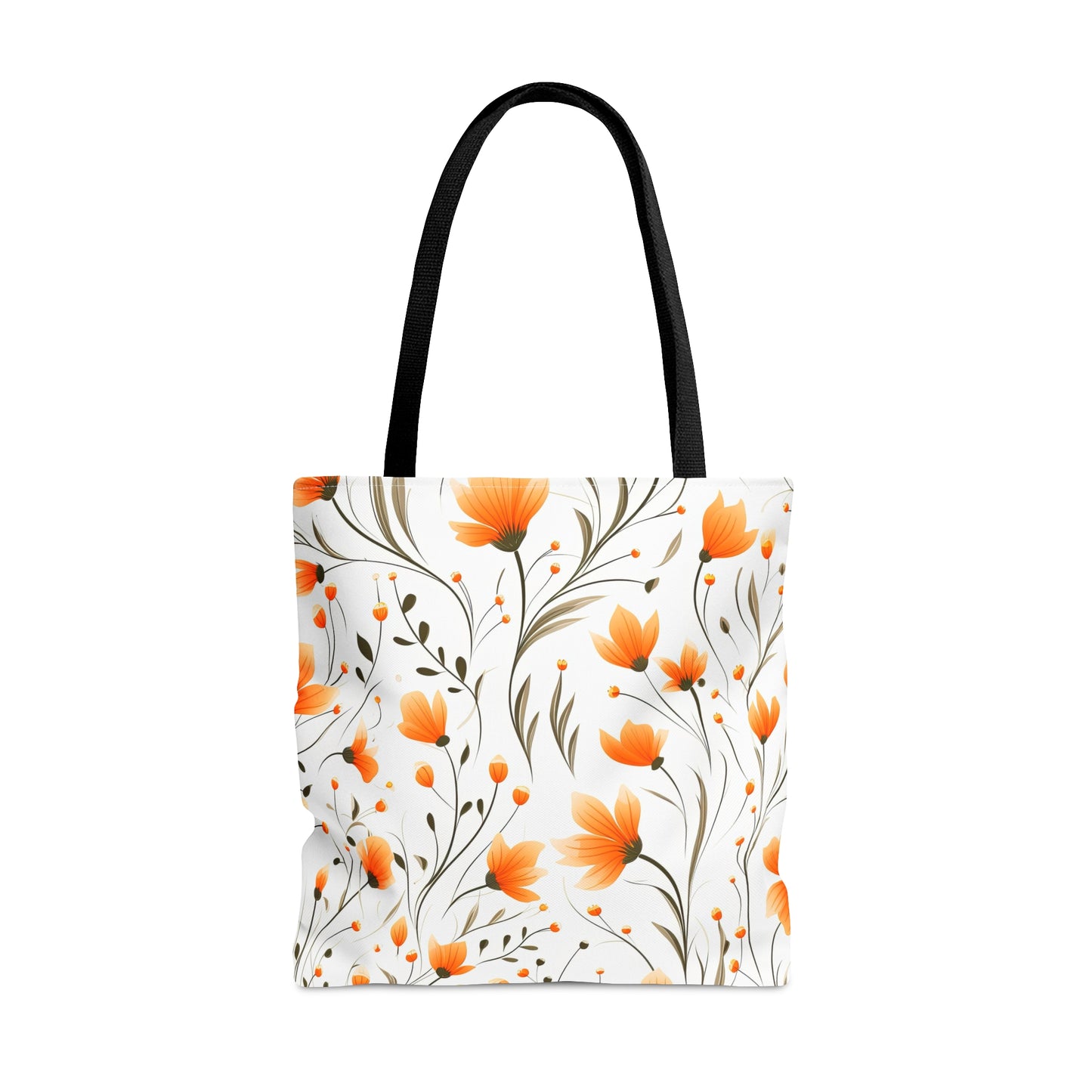 Orange Whimsy Wildflowers Tote Bag