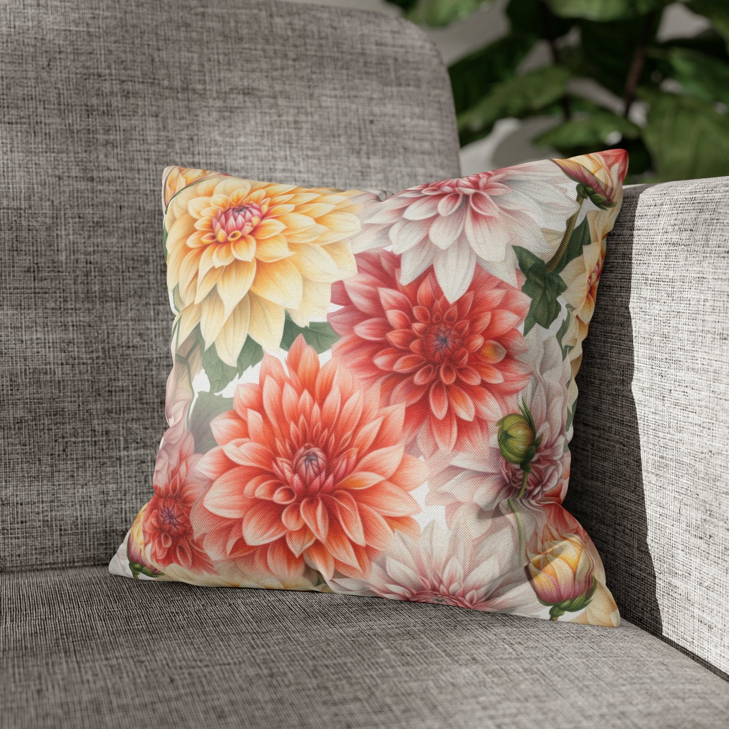 Dahlias Square Pillow Case