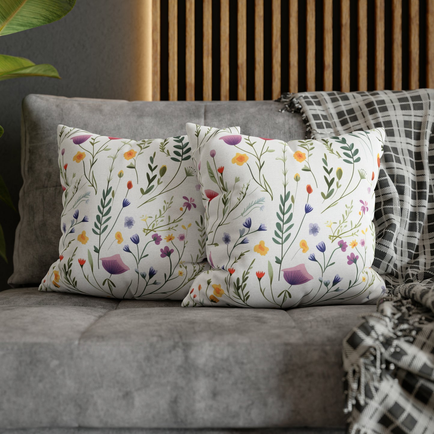 Dainty Wildflowers Square Pillow Case