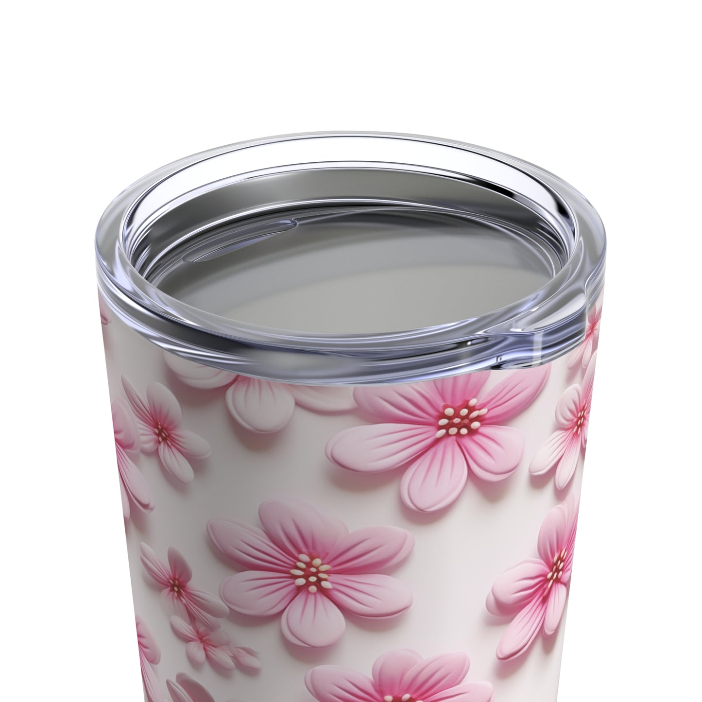 Sculpted Pink Flowers Tumbler 20oz