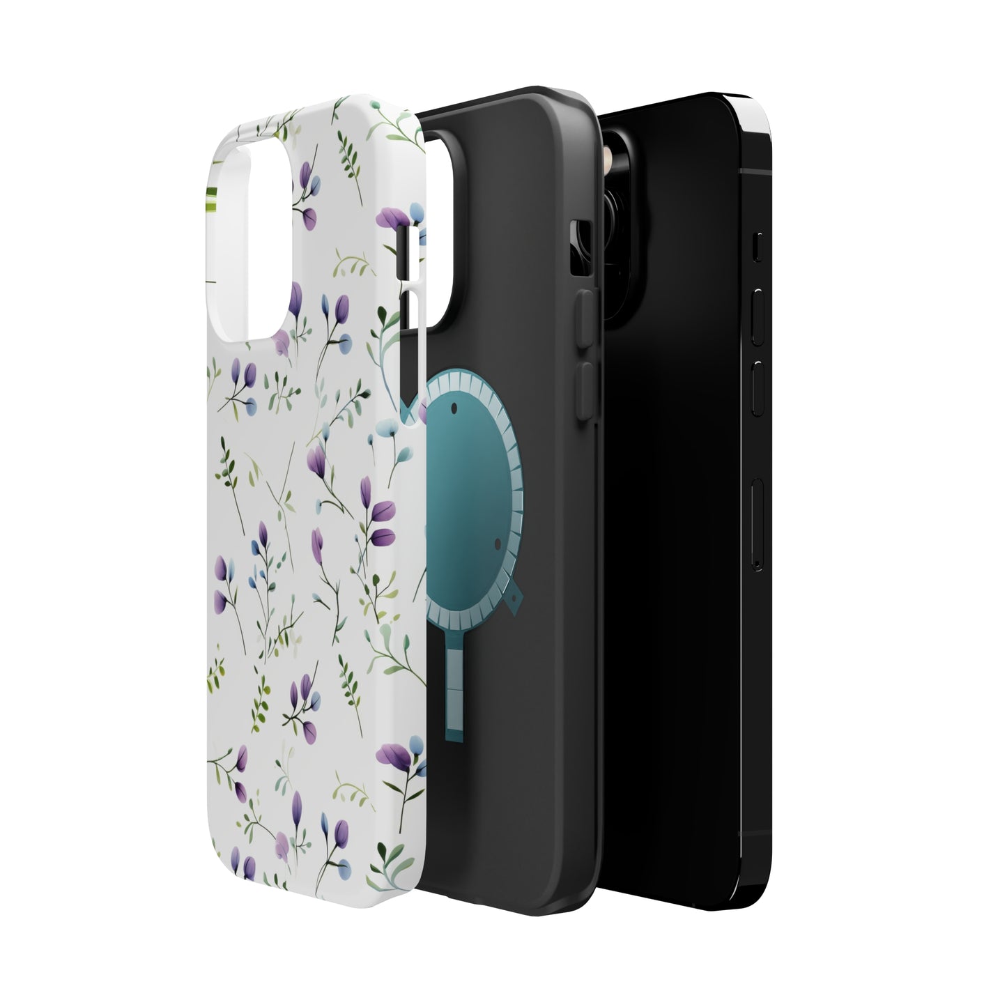 Dainty Purple Wildflowers MagSafe Tough iPhone Case