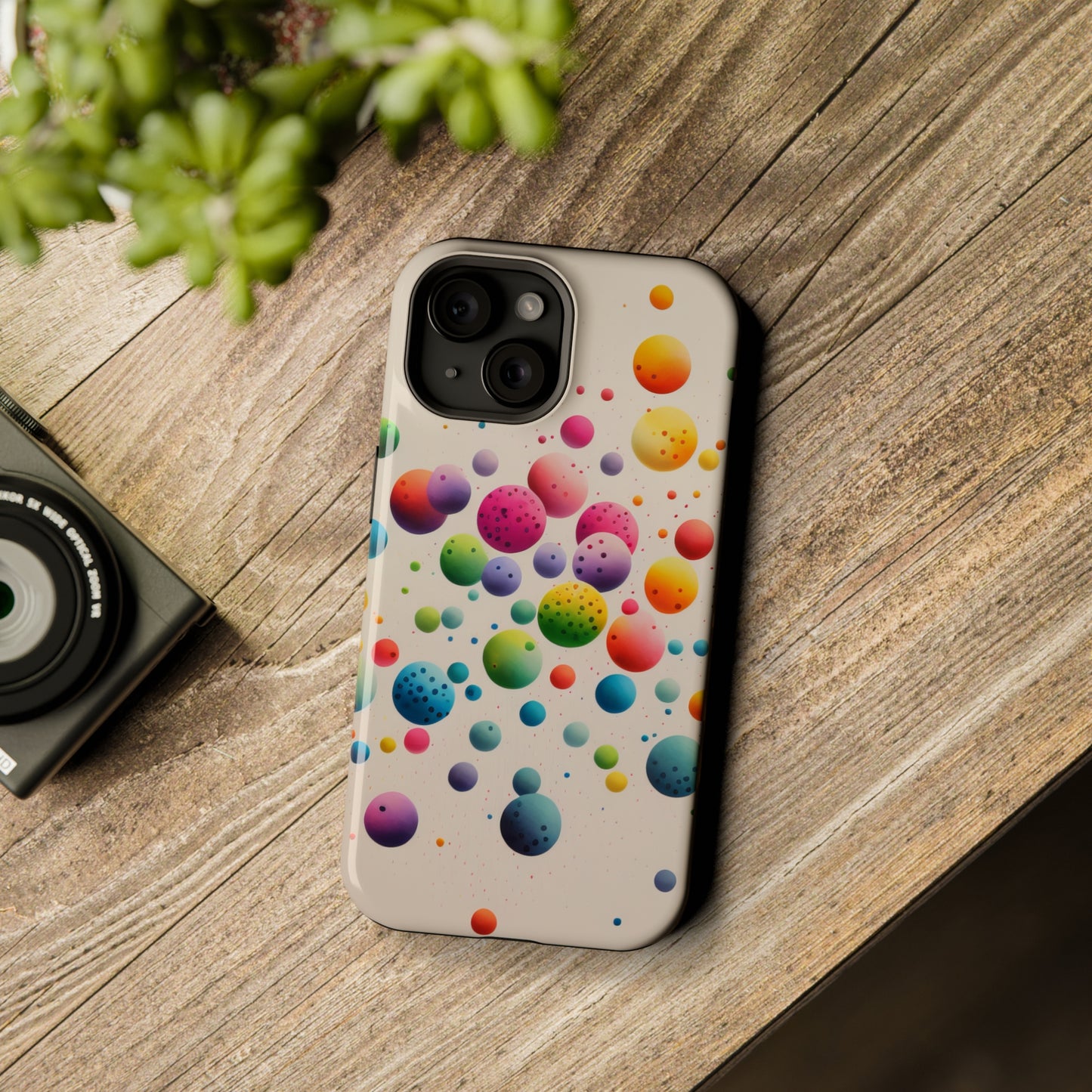 Rainbow Dots MagSafe Tough iPhone Case