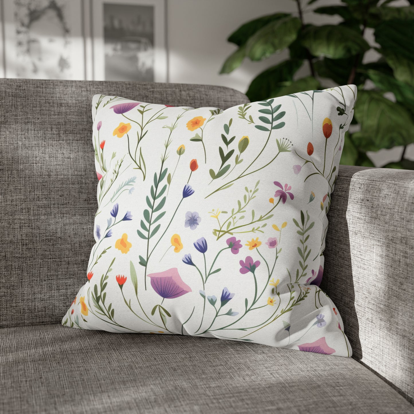 Dainty Wildflowers Square Pillow Case