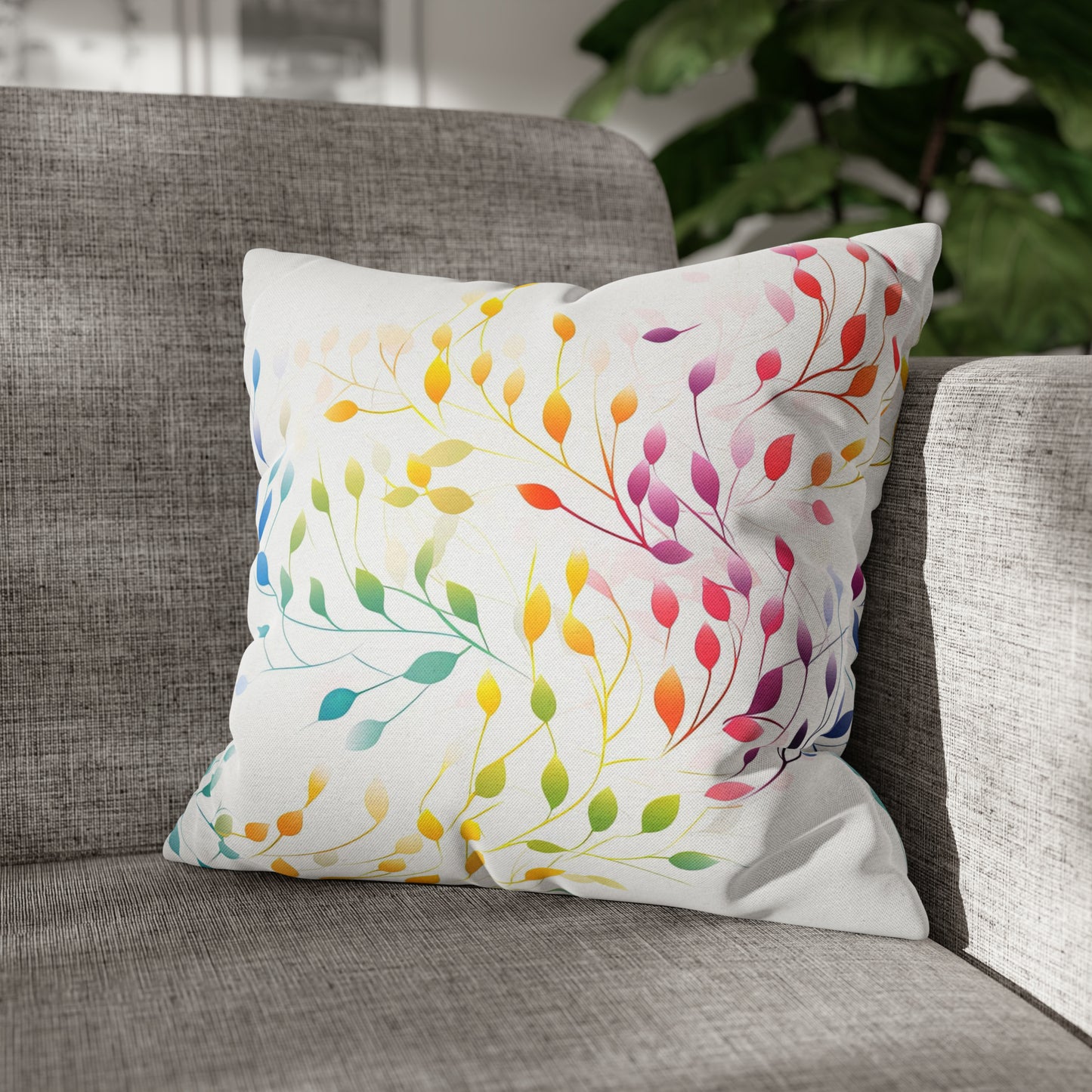 Prismatic Vines Square Pillow Case