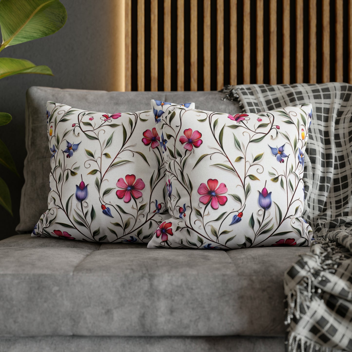 Fancy Flowers Square Pillow Case