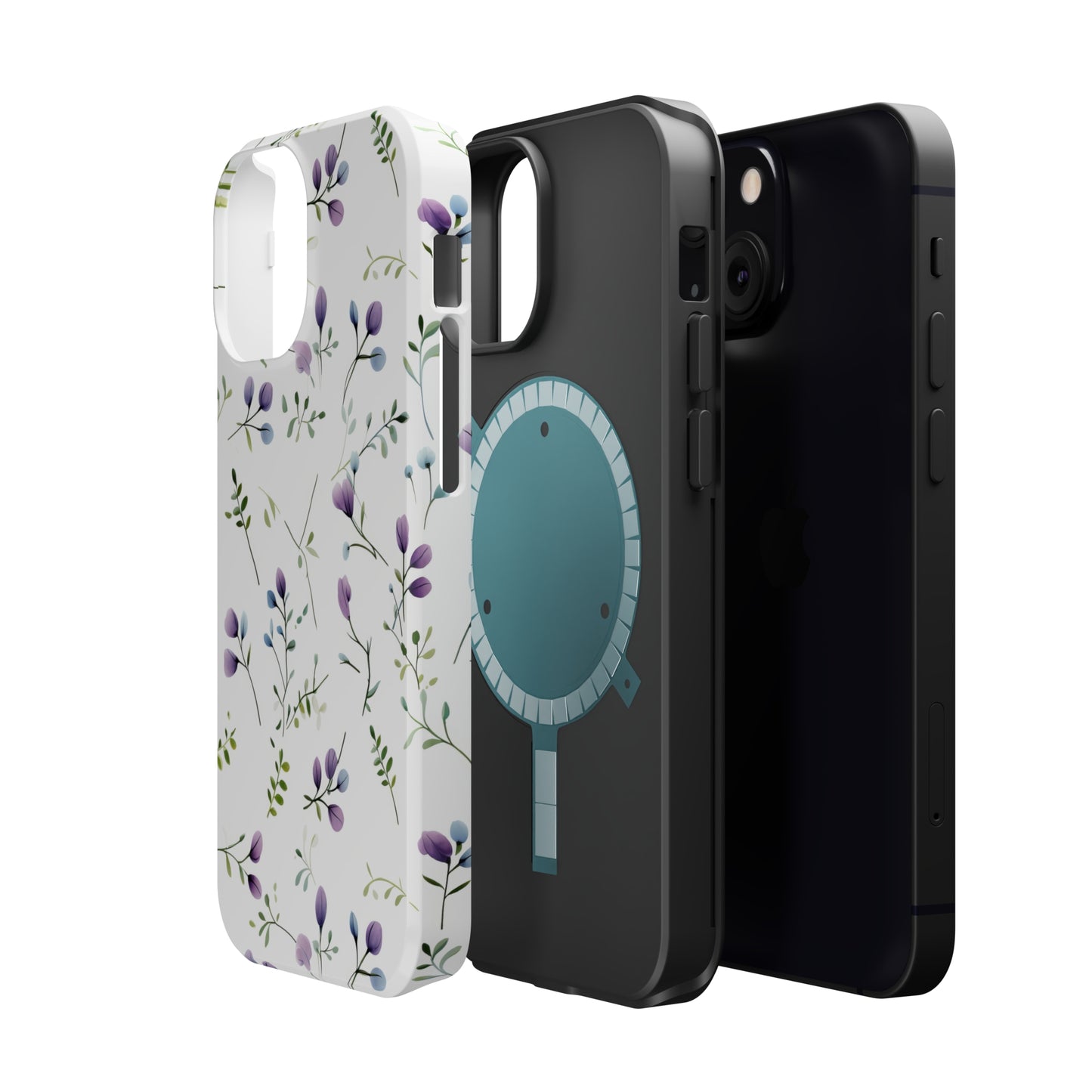 Dainty Purple Wildflowers MagSafe Tough iPhone Case