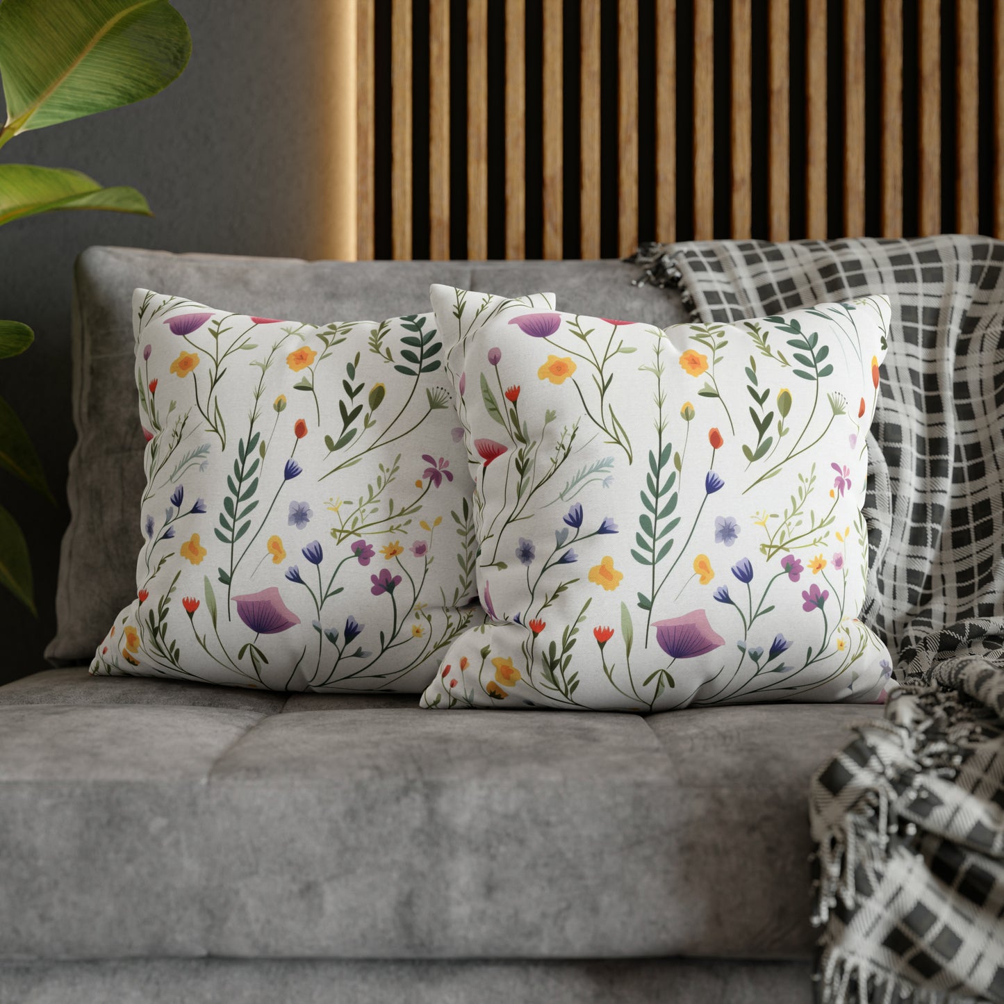 Dainty Wildflowers Square Pillow Case