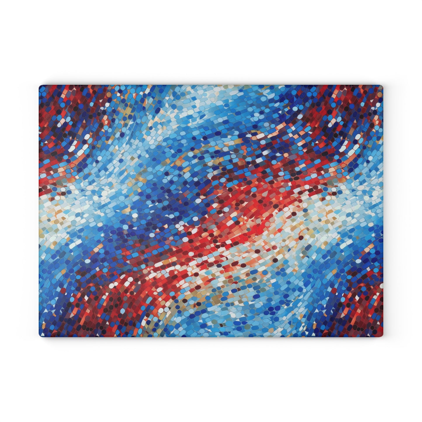 Red, White and Blue Glass Cutting Board