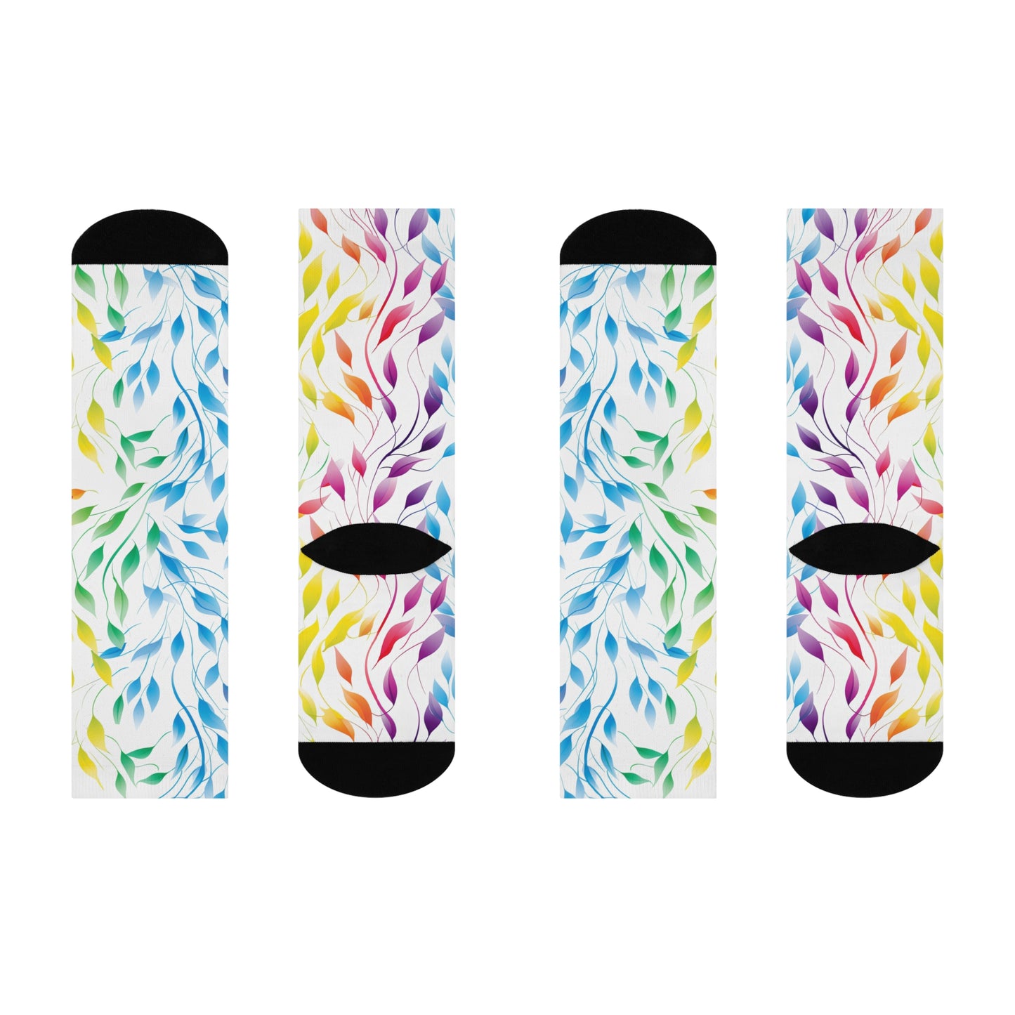 Rainbow Vines Cushioned Crew Socks