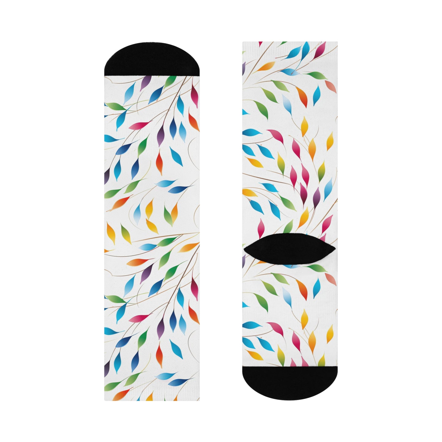 Rainbow Leaves Cushioned Crew Socks