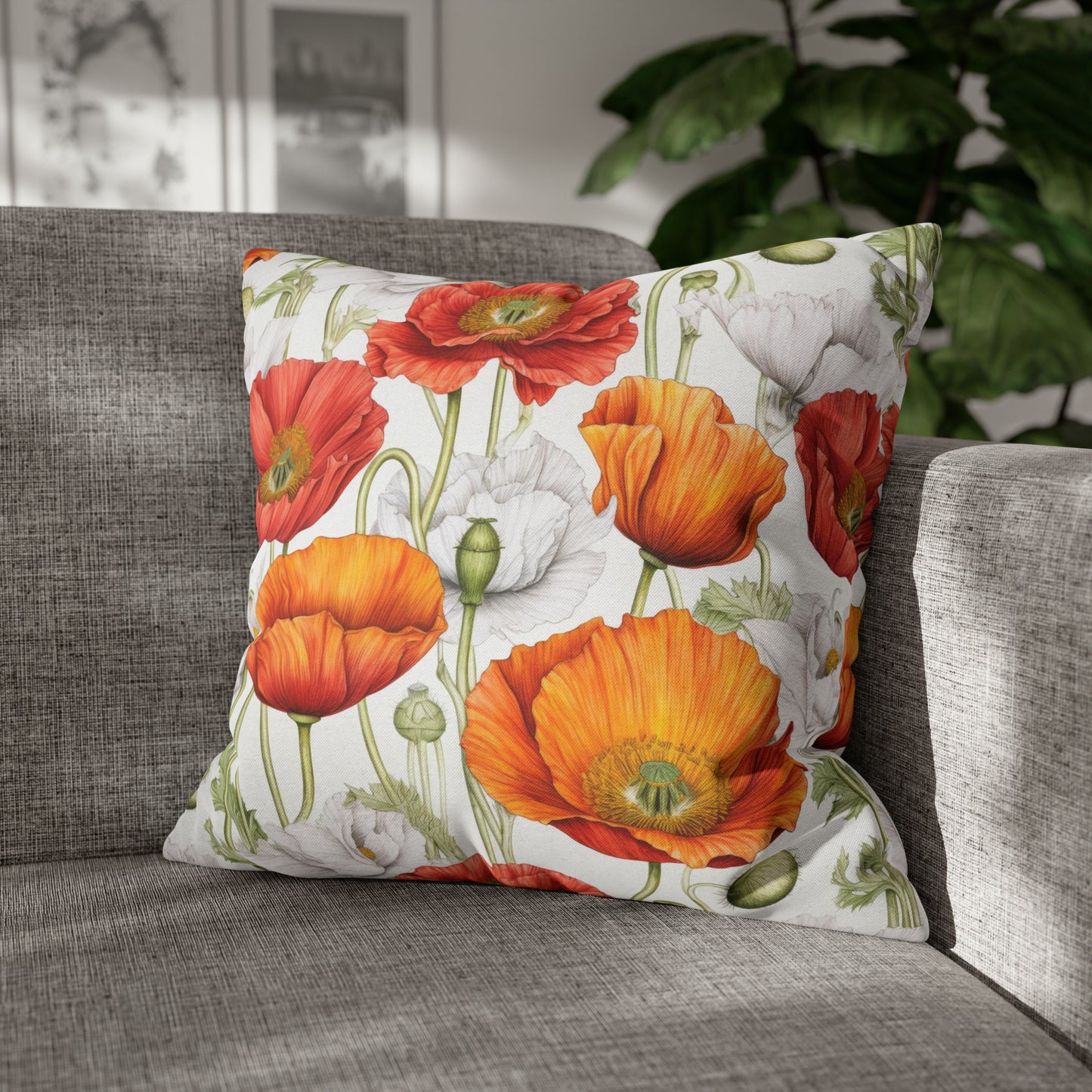 Poppies Square Pillow Case