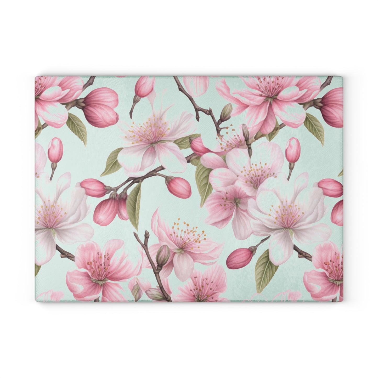 Cherry Blossoms Glass Cutting Board