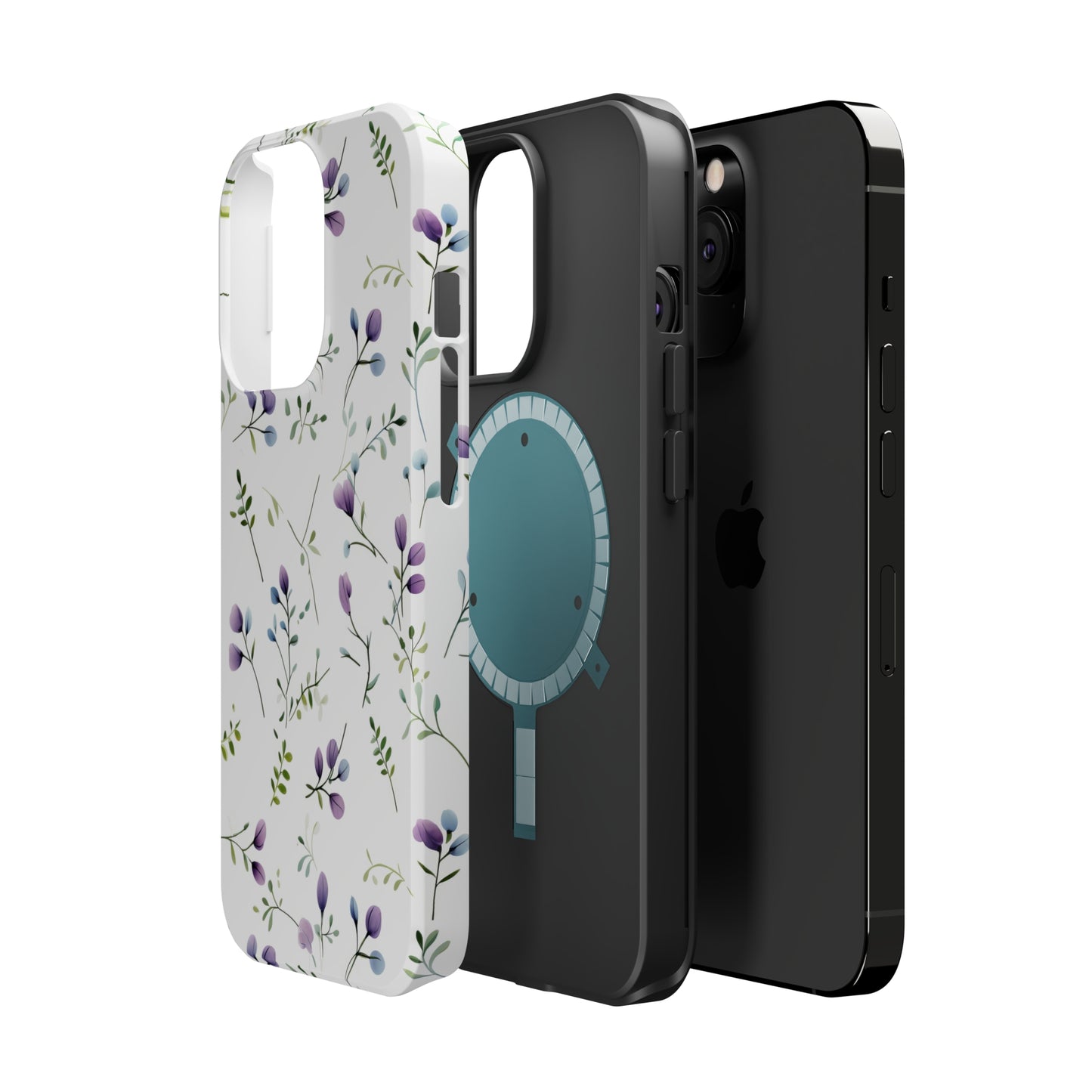 Dainty Purple Wildflowers MagSafe Tough iPhone Case