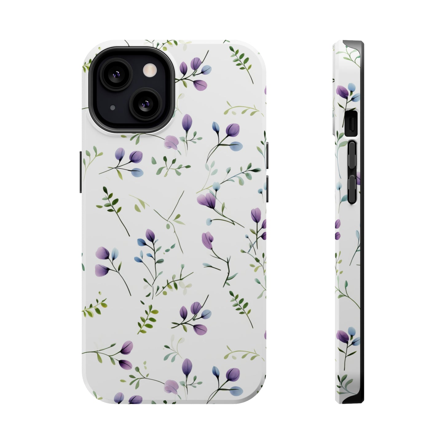 Dainty Purple Wildflowers MagSafe Tough iPhone Case