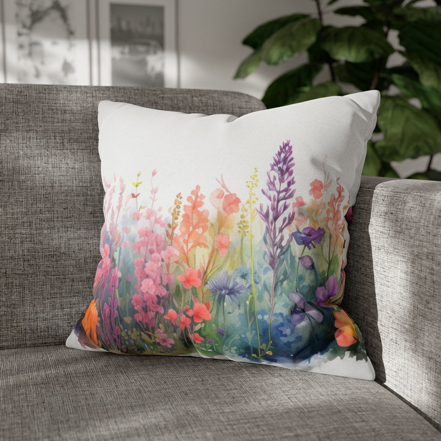 Meadow Wildflowers Square Pillow Case