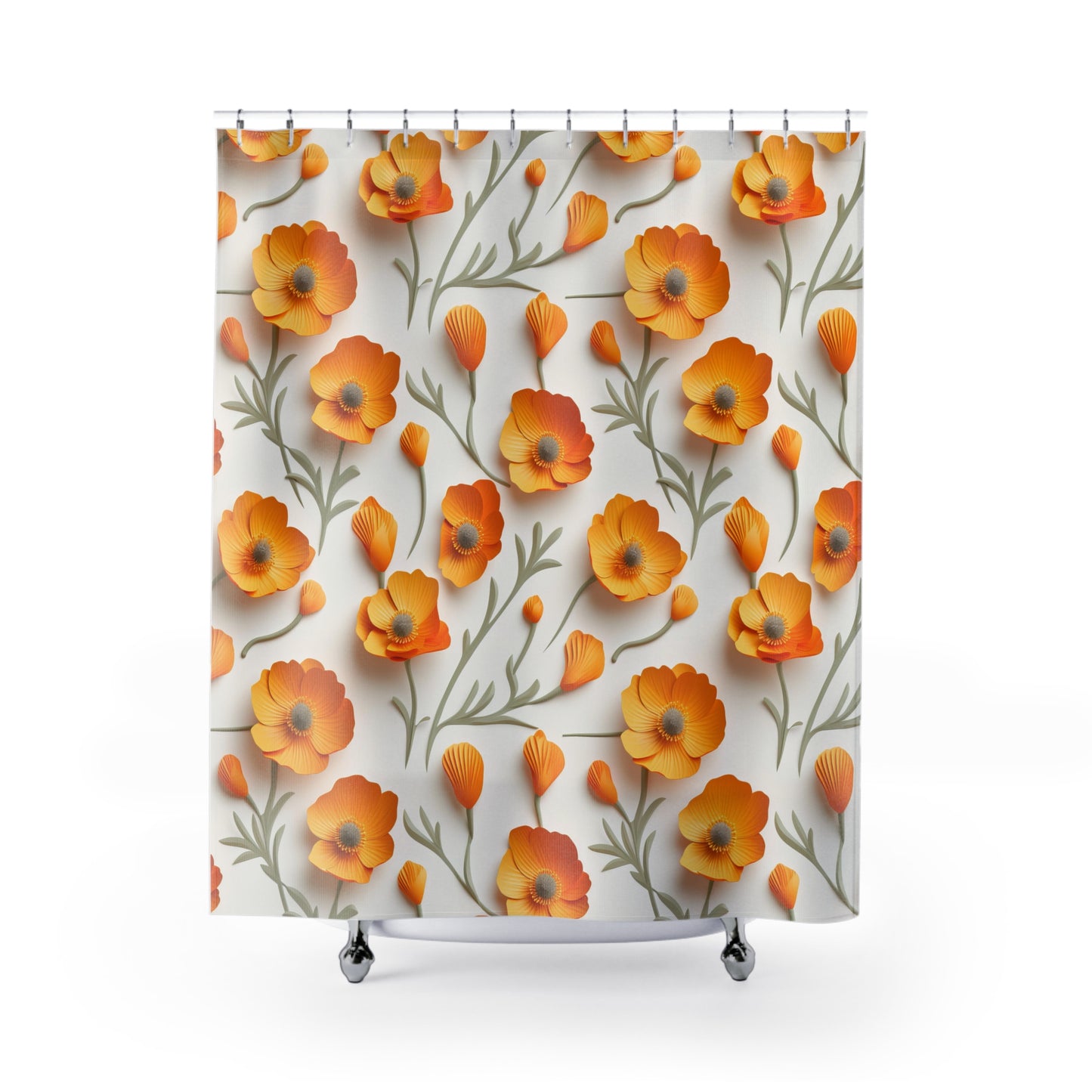 Sculpted Poppies Shower Curtain