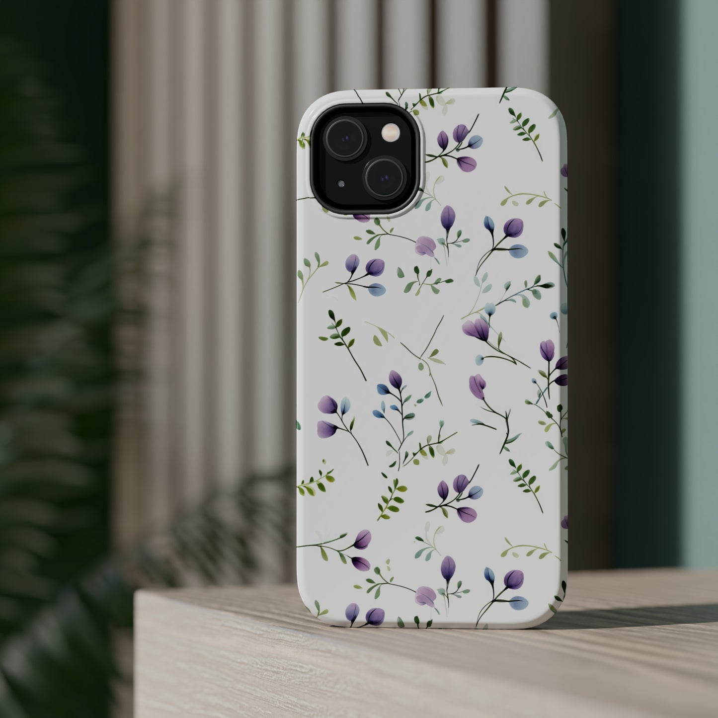 Dainty Purple Wildflowers MagSafe Tough iPhone Case