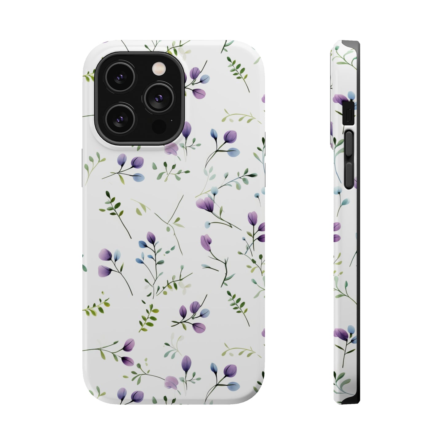 Dainty Purple Wildflowers MagSafe Tough iPhone Case