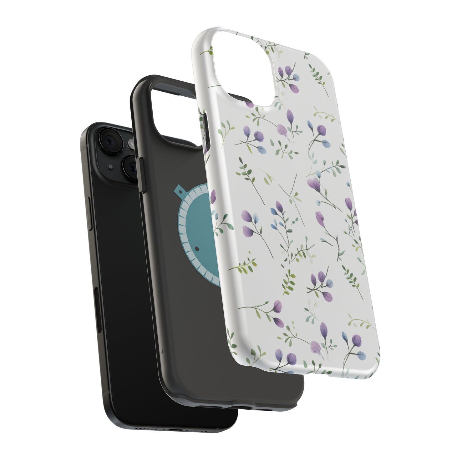 Dainty Purple Wildflowers MagSafe Tough iPhone Case