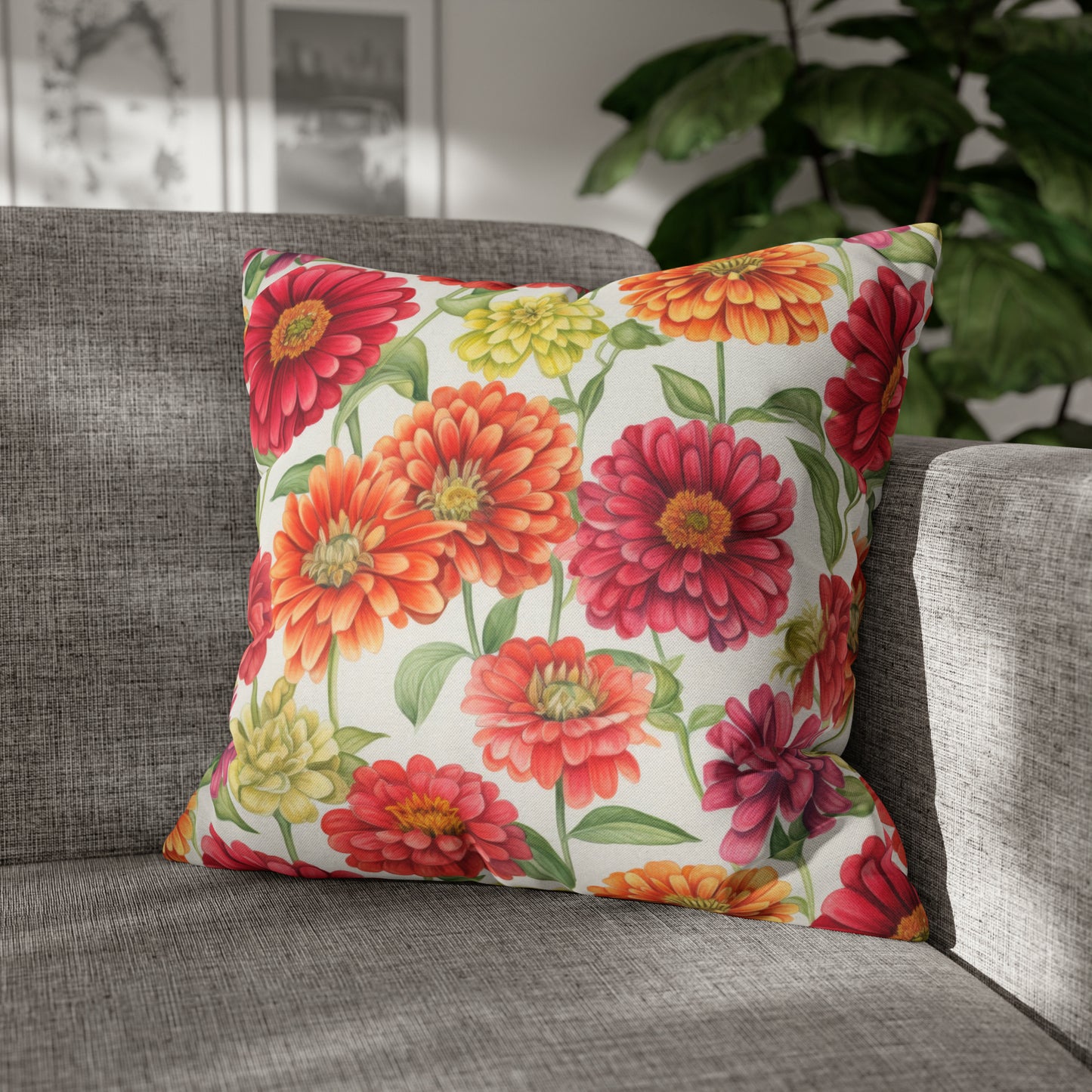 Zinnias Square Pillow Case