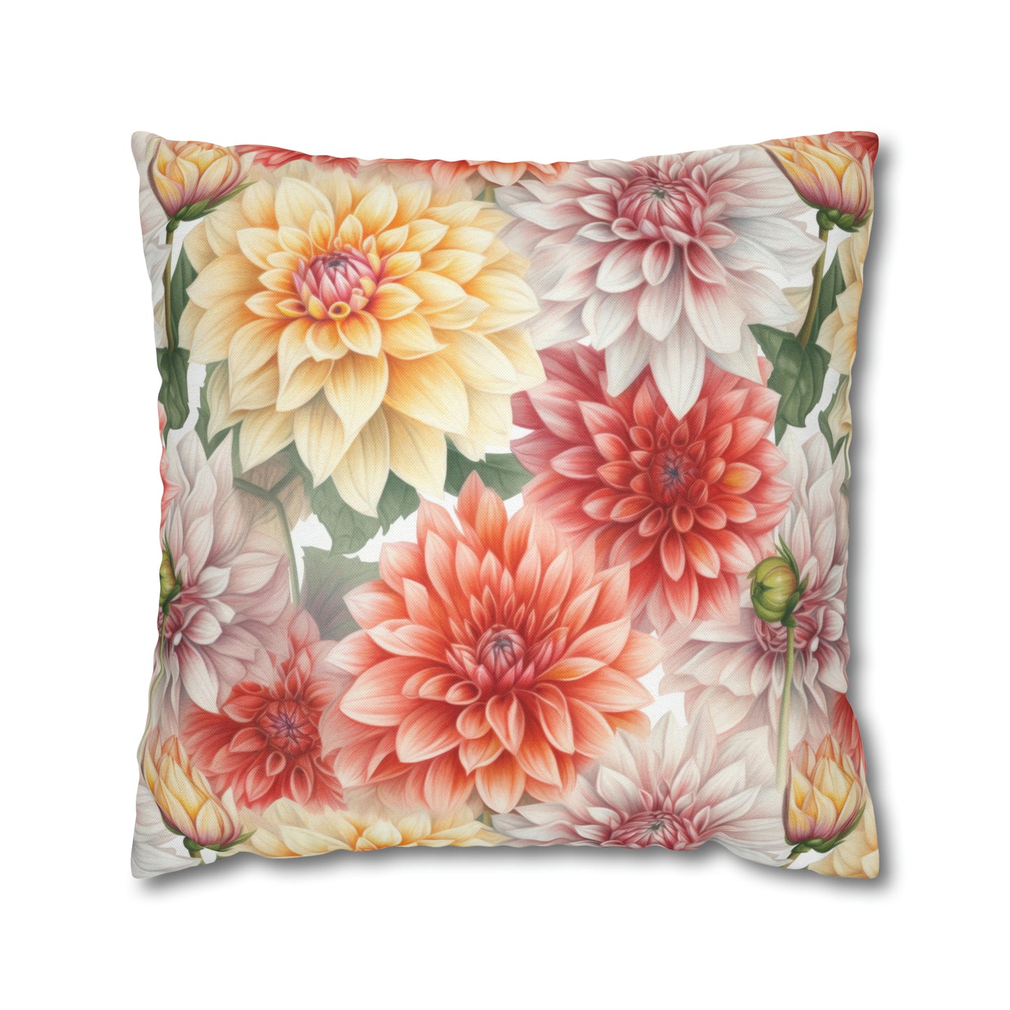 Dahlias Square Pillow Case