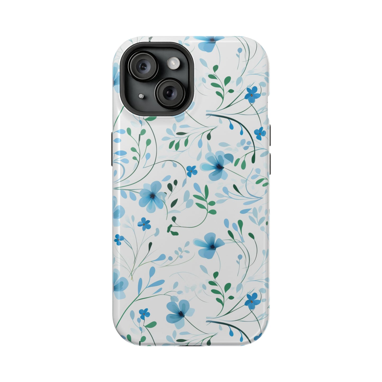 Dainty Sky Blue Wildflowers MagSafe Tough iPhone Case