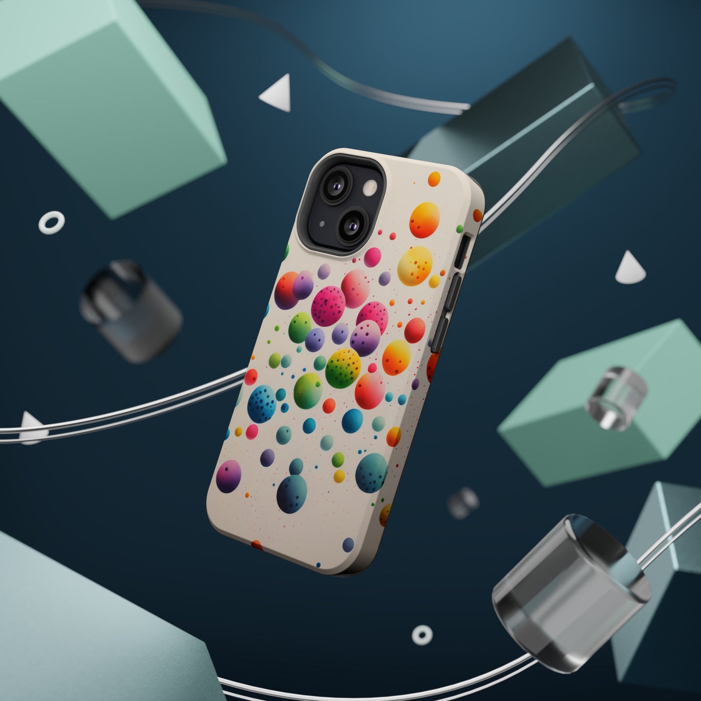 Rainbow Dots MagSafe Tough iPhone Case