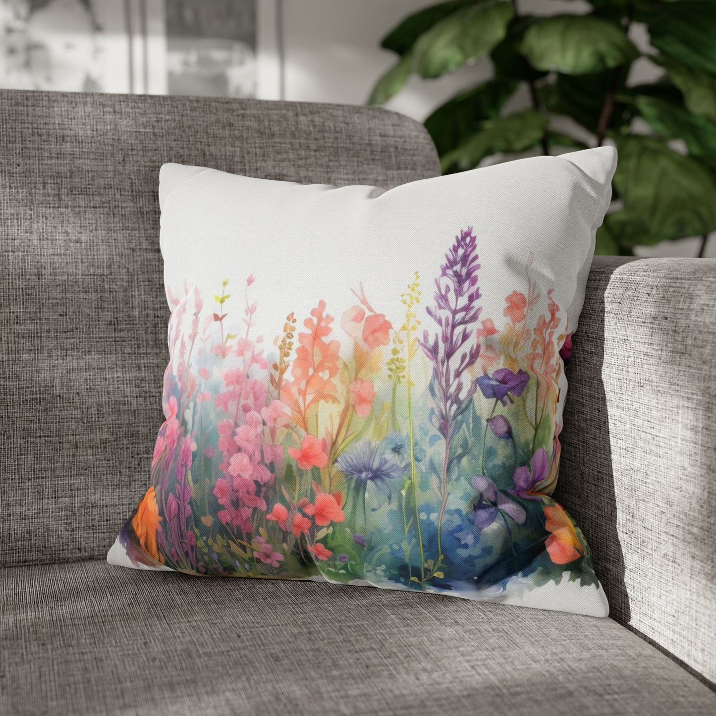 Meadow Wildflowers Square Pillow Case