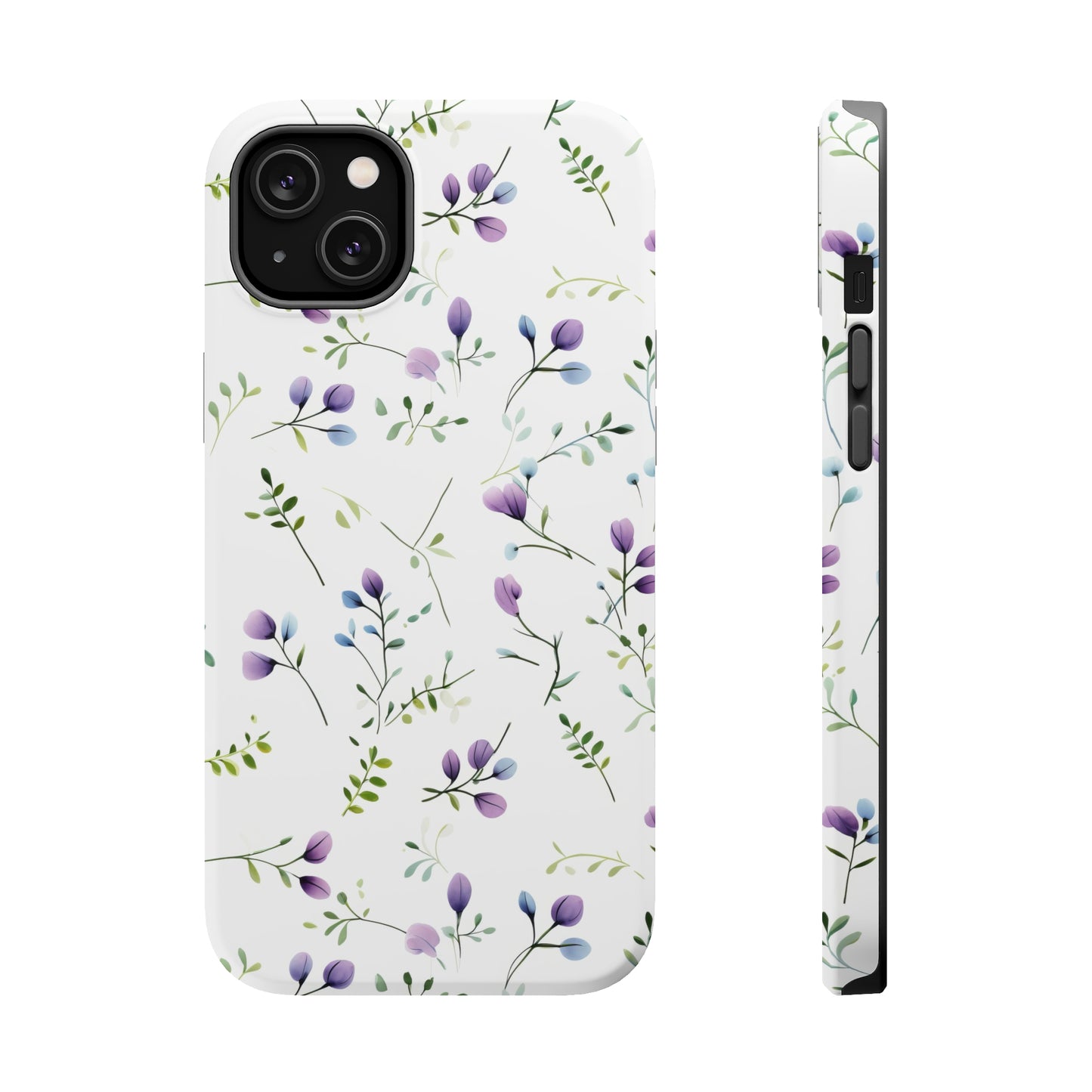Dainty Purple Wildflowers MagSafe Tough iPhone Case