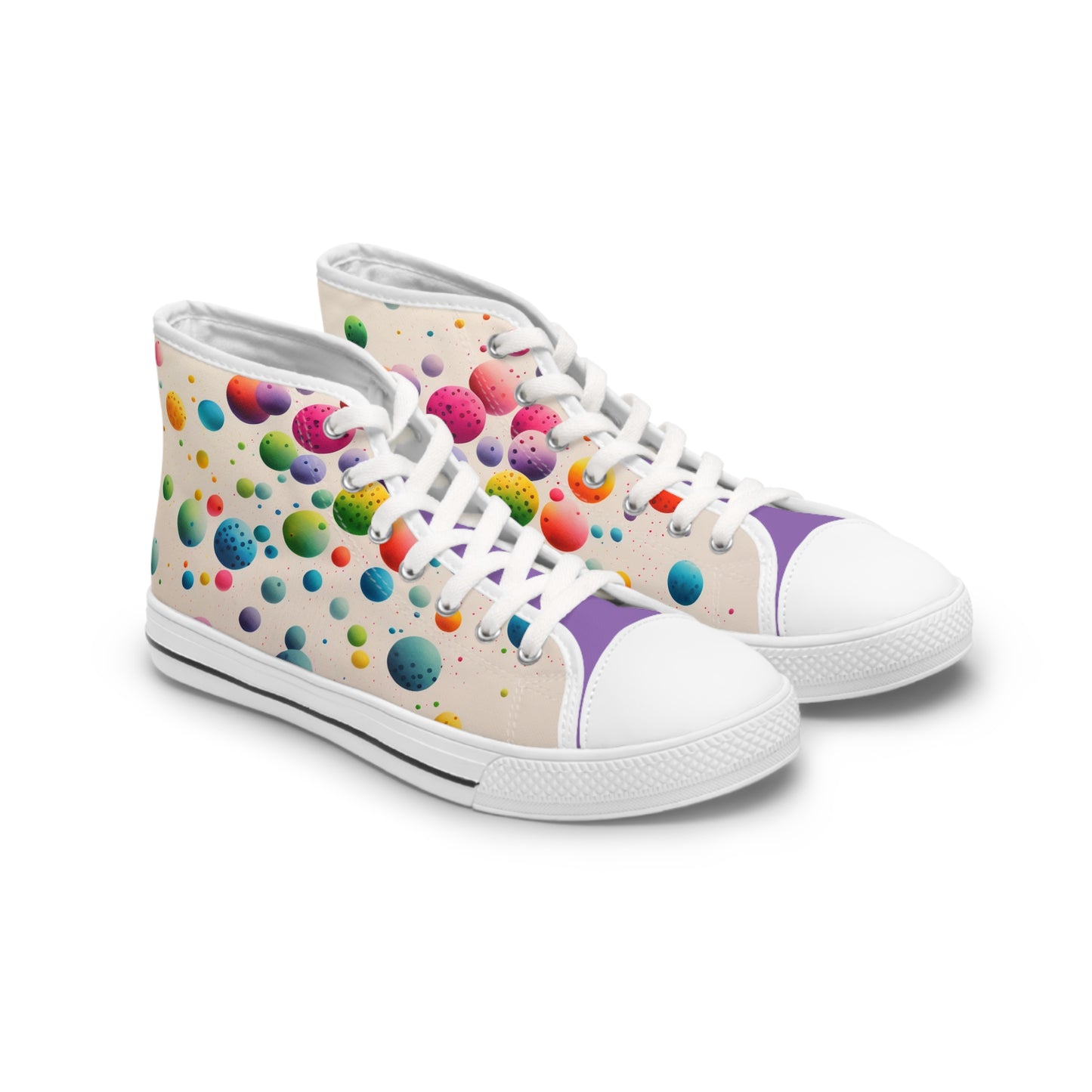 Multicolor Dots Women's High Top Sneakers