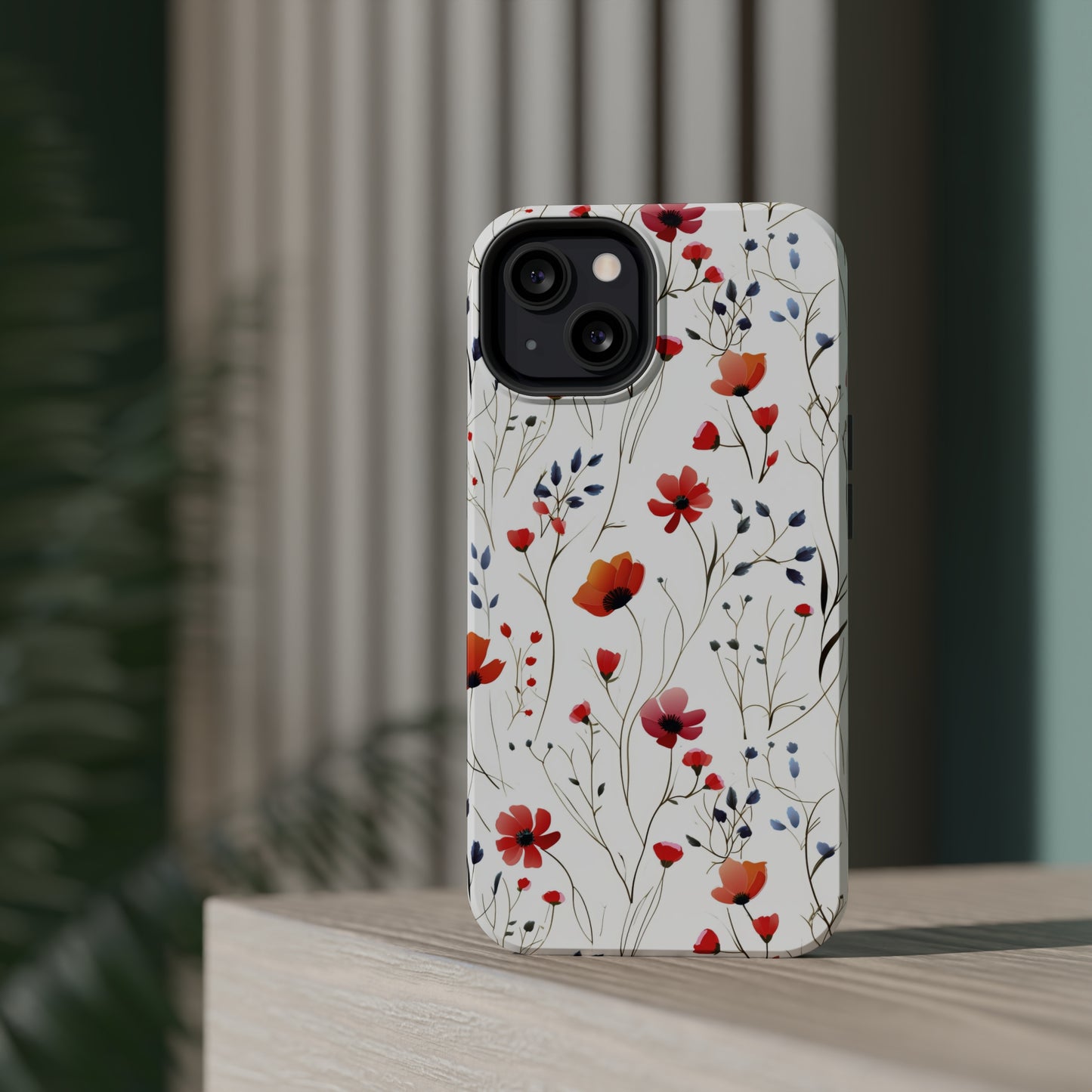 Dainty Coral Wildflowers MagSafe Tough iPhone Case