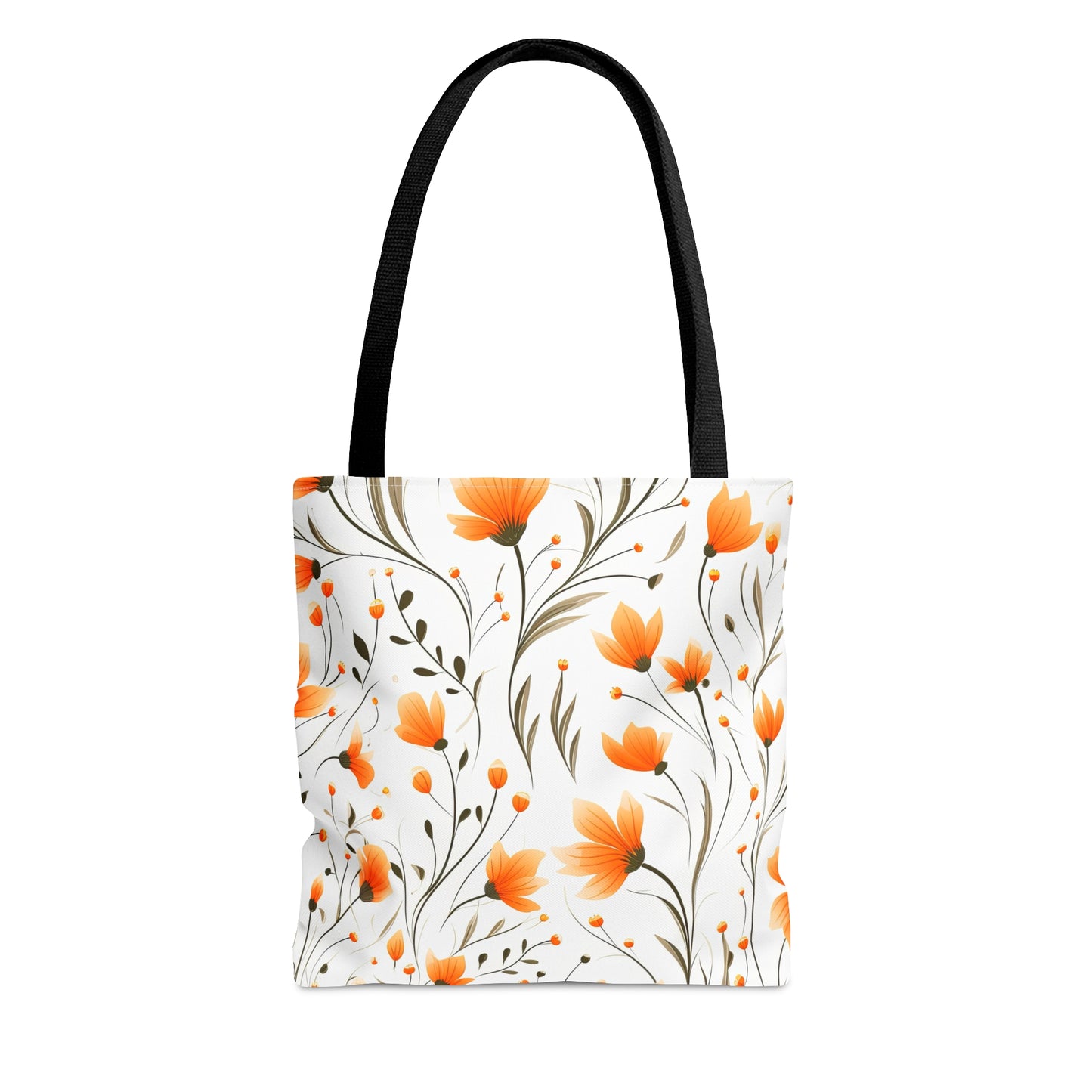 Orange Whimsy Wildflowers Tote Bag