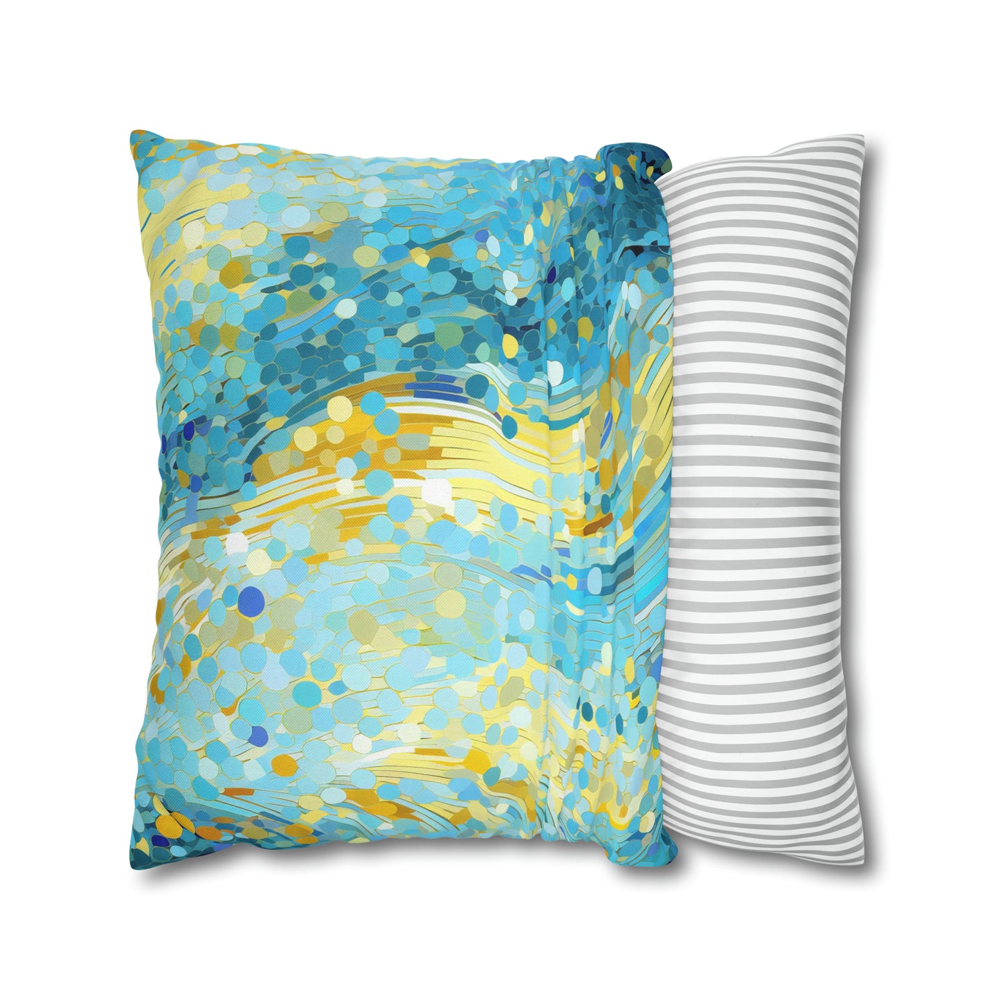 River of Gold Mosaic Square Pillow Case