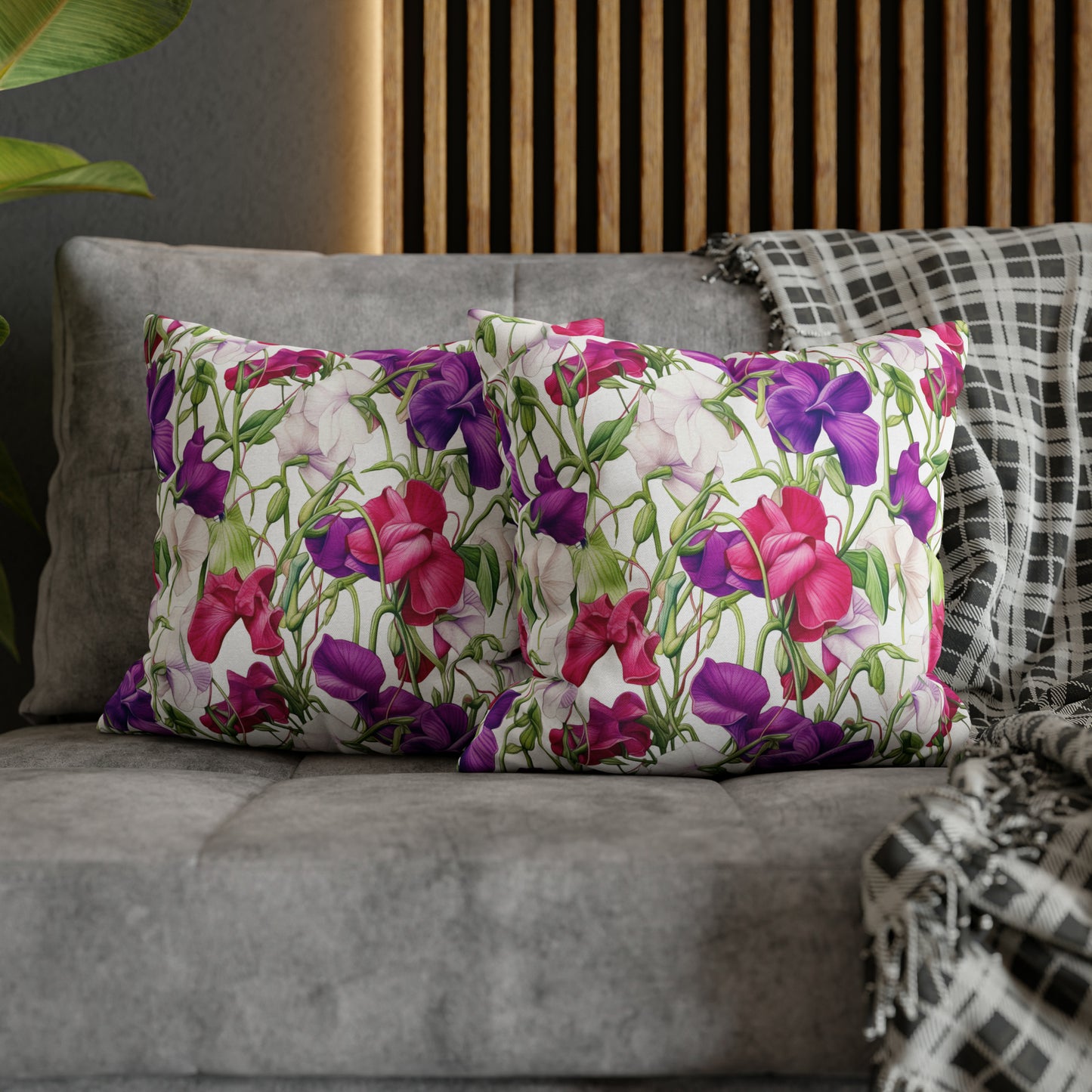 Sweetpeas Square Pillow Case