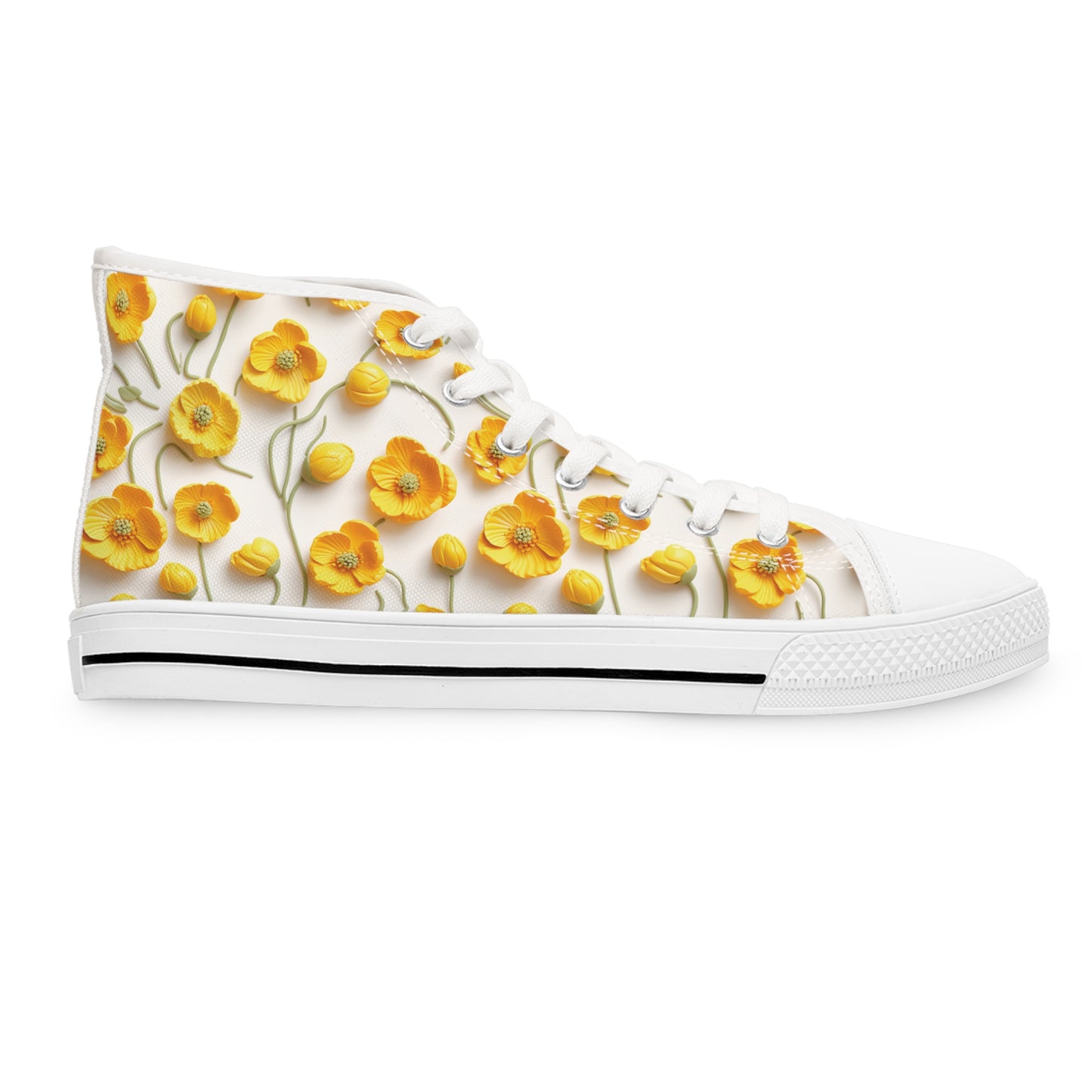 Sculpted Buttercups Women's High Top Sneakers