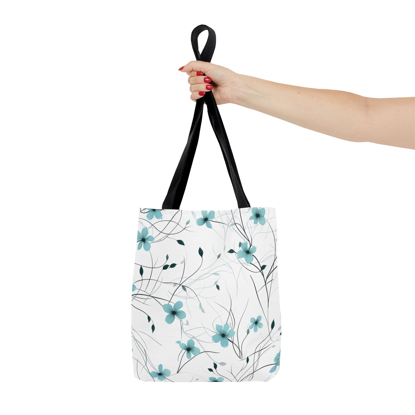 Cyan Whimsy Wildflowers Tote Bag