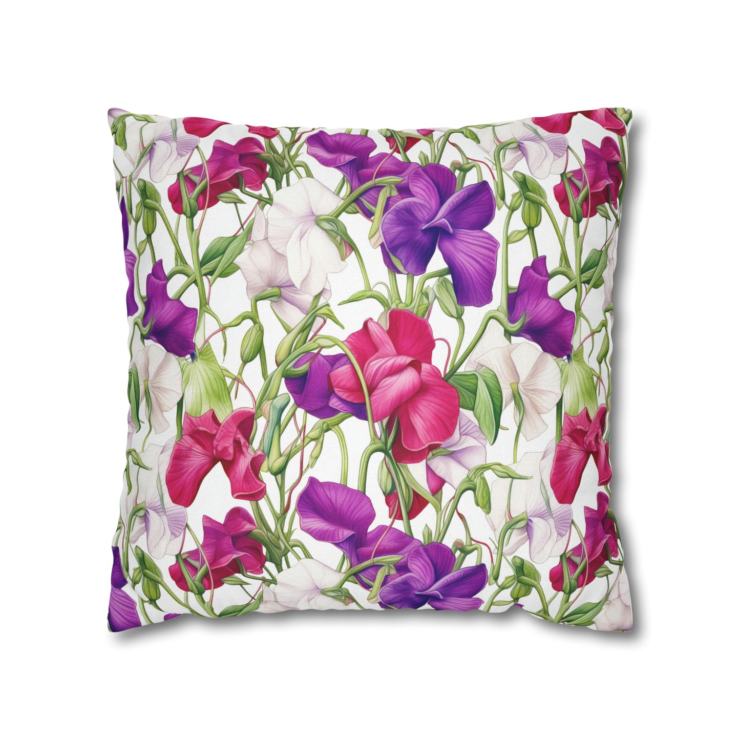 Sweetpeas Square Pillow Case