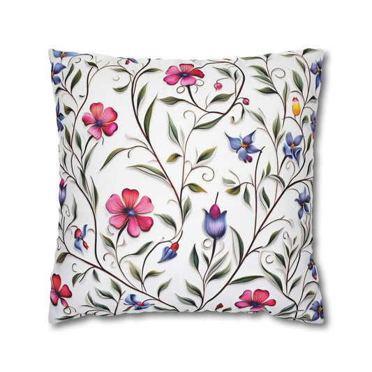 Fancy Flowers Square Pillow Case