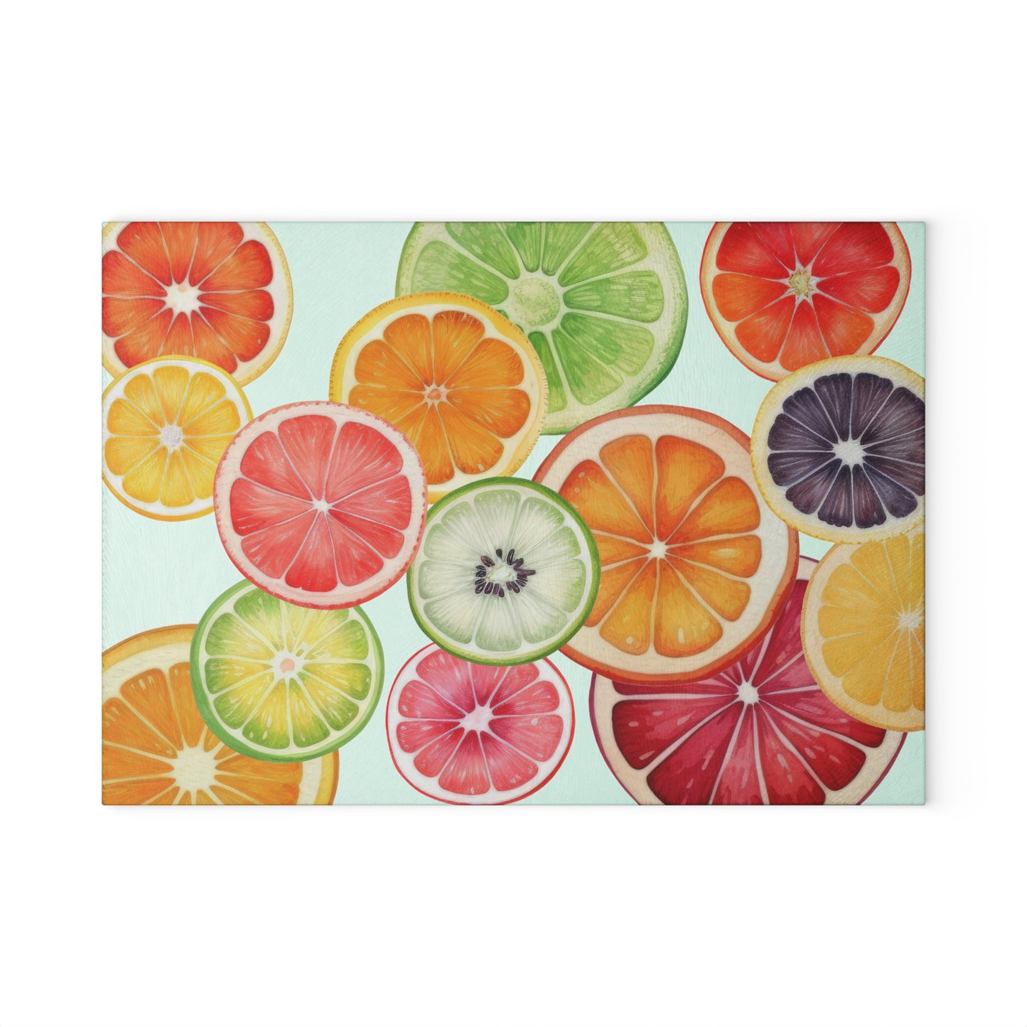 Fruit Slices Glass Cutting Board