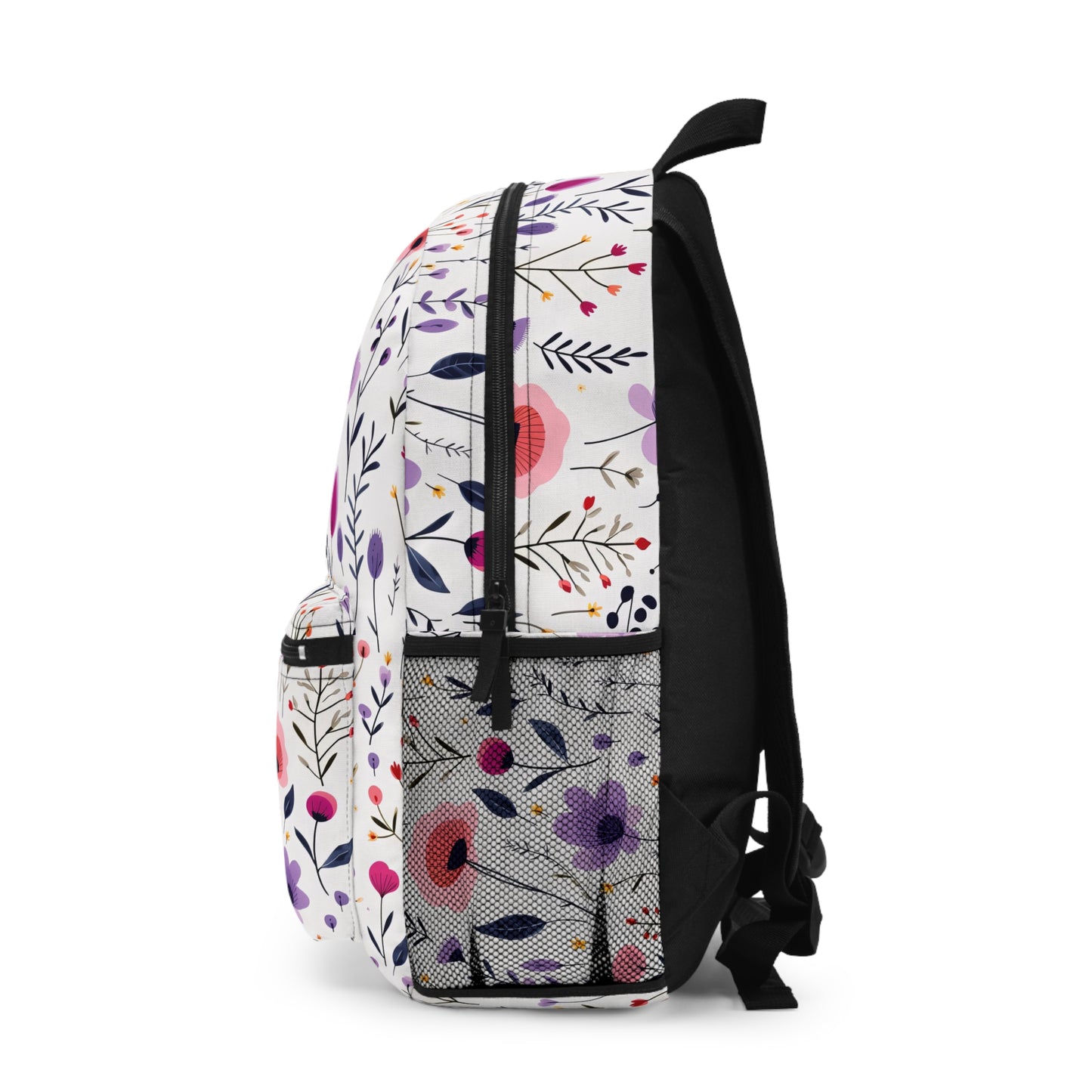 Pink and Purple Whimsical Wildflowers Backpack
