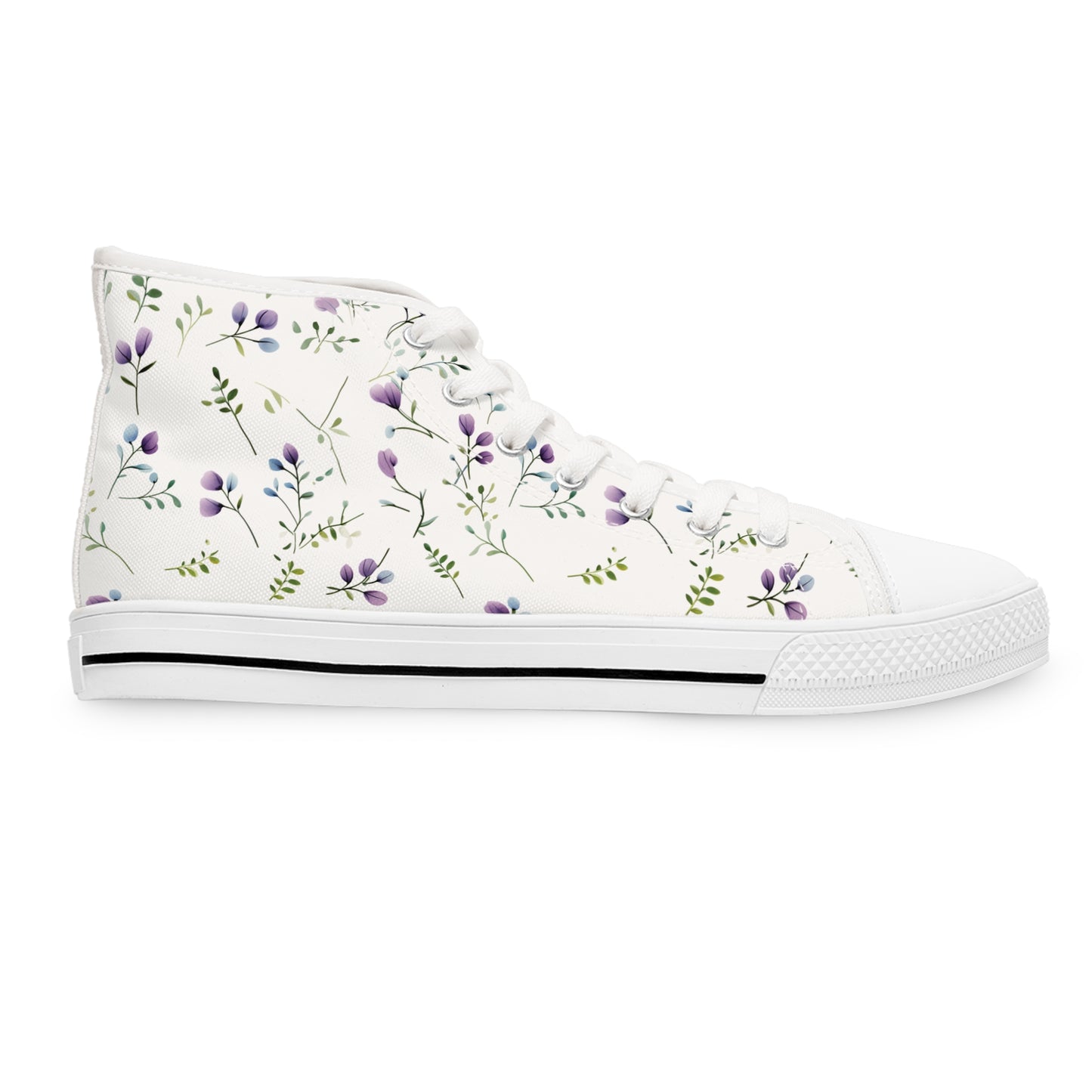 Lilac Wildflowers Women's High Top Sneakers