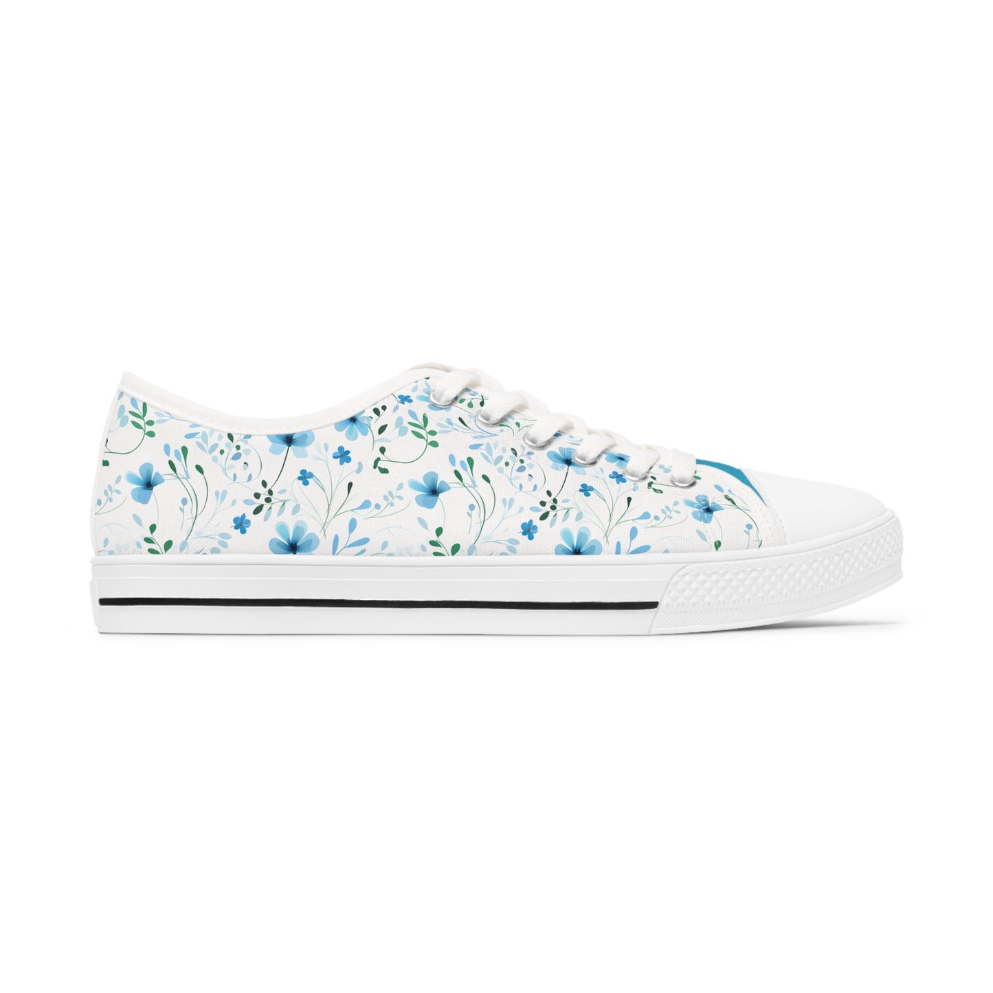 Sky Blue Wildflowers Women's Low Top Sneakers