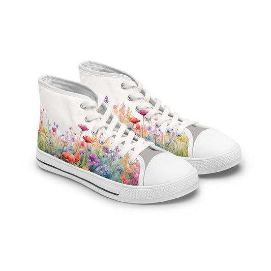 Meadow Wildflowers Women's High Top Sneakers