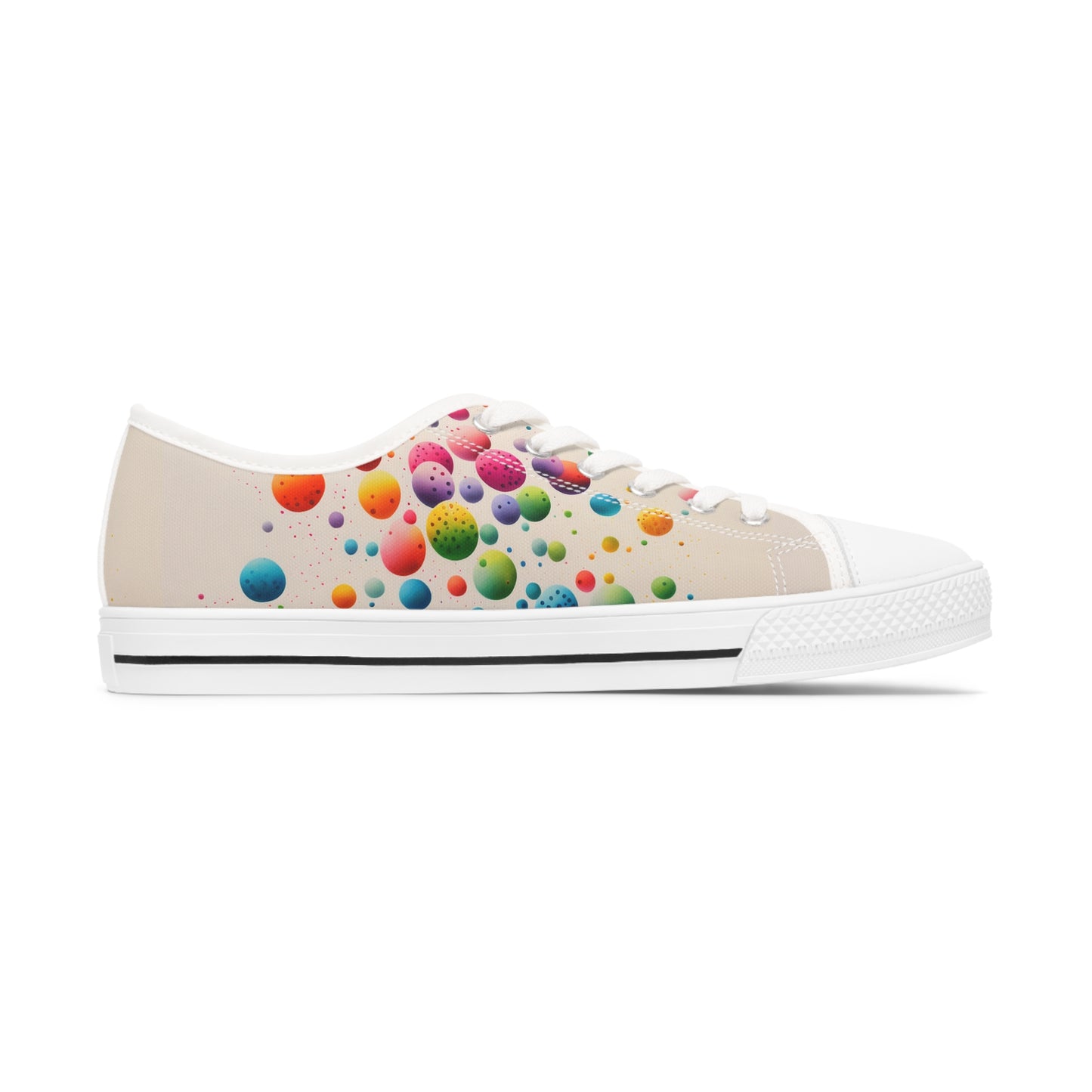 Multicolor Dots Women's Low Top Sneakers