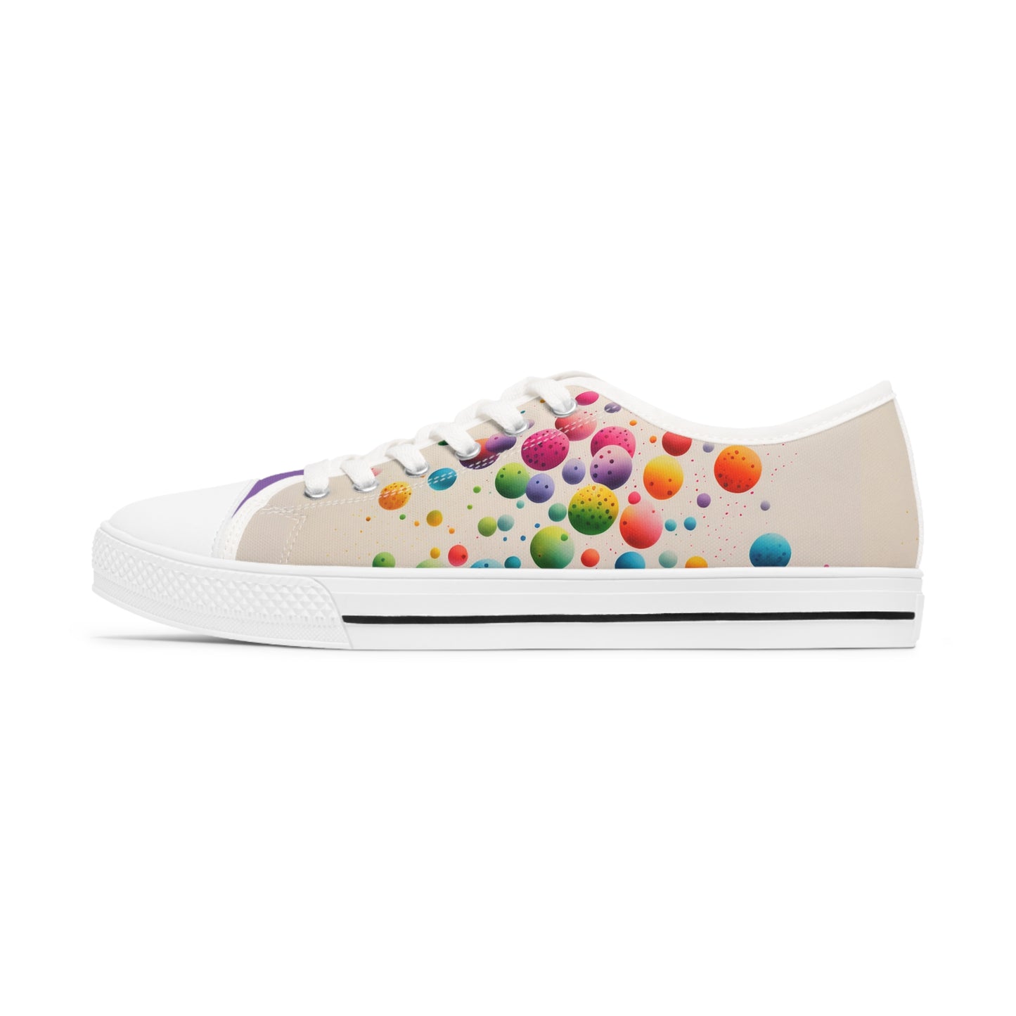 Multicolor Dots Women's Low Top Sneakers