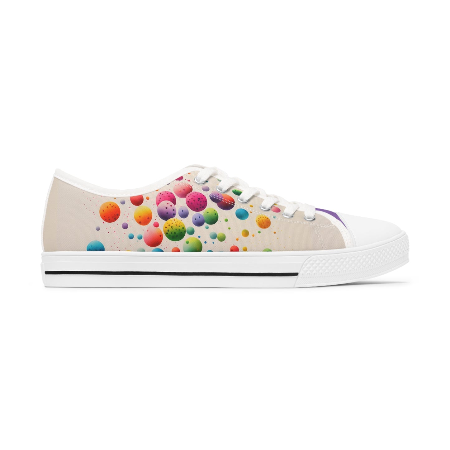 Multicolor Dots Women's Low Top Sneakers