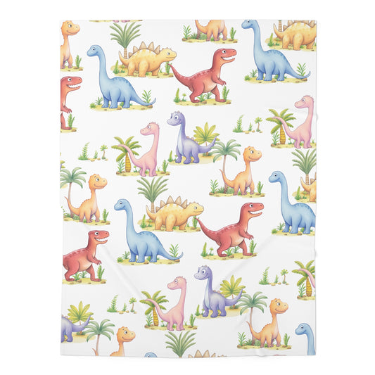 Dino Print Baby Swaddle Blanket