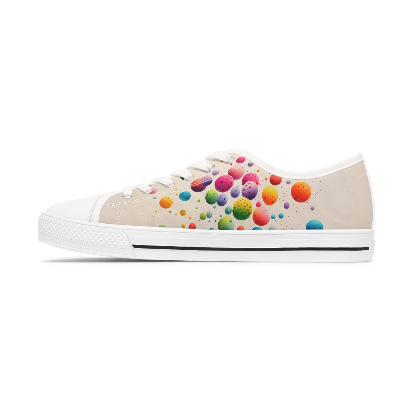 Multicolor Dots Women's Low Top Sneakers