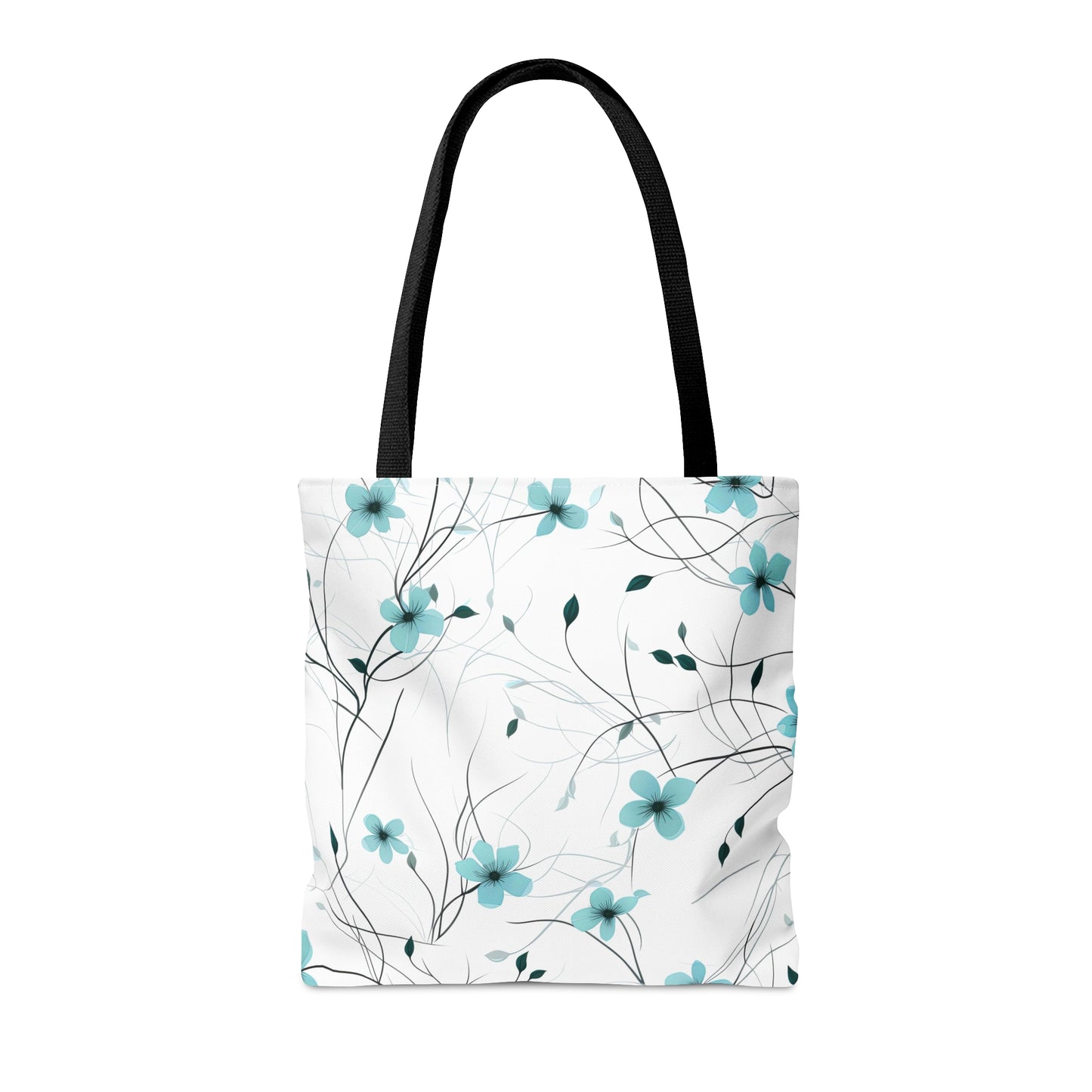 Cyan Whimsy Wildflowers Tote Bag